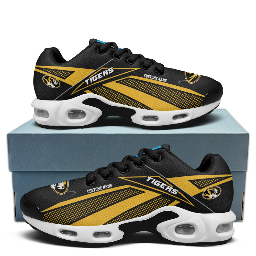 Missouri Tigers Personalized Name Team Colors Supersonic Line Pattern TN Air Max Shoes Air Cushion Sneakers