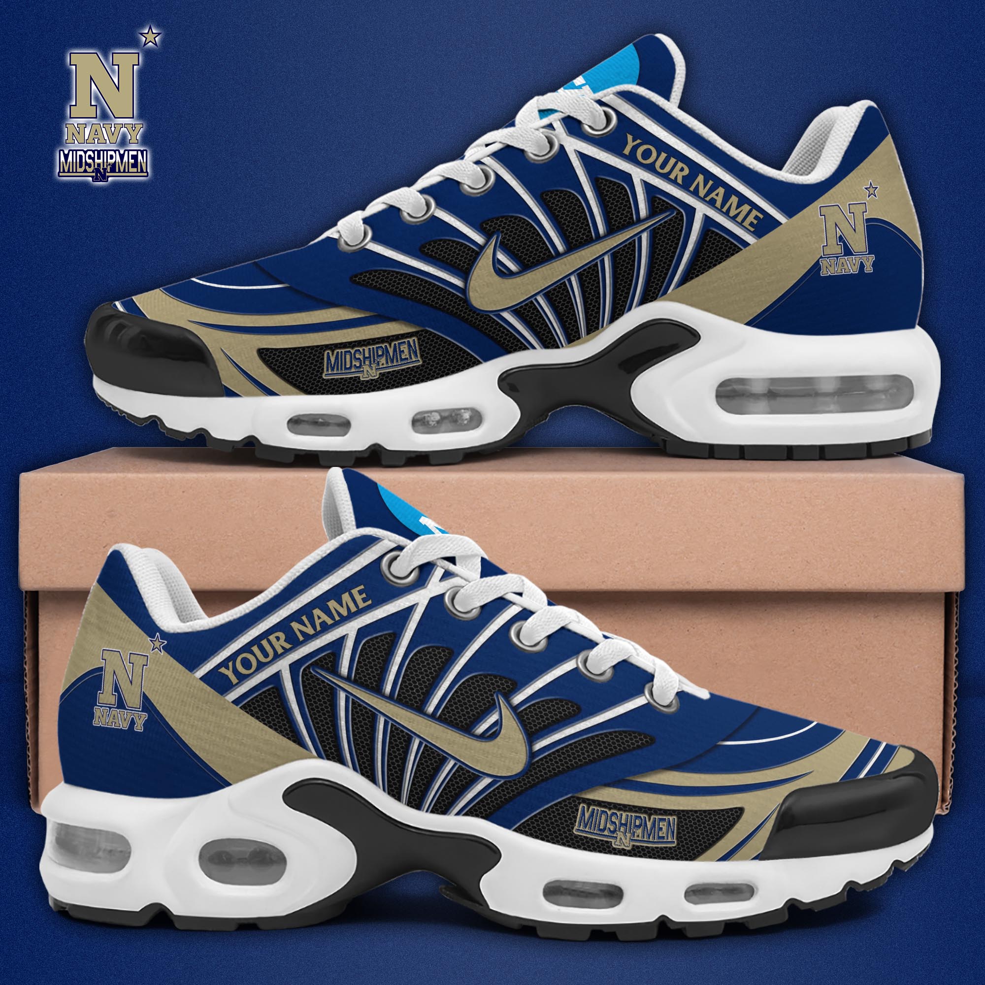 Navy Midshipmen TN Shoes 2026 Version Custom Name 