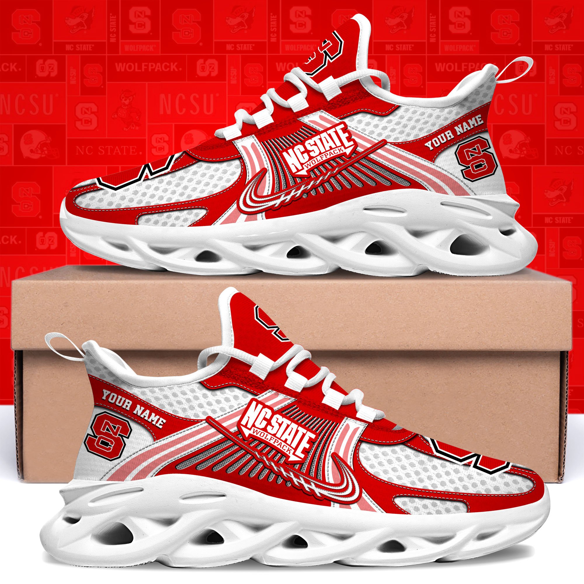 nc state wolfpack clunky sneakers custom your name sport sneakers sport gifts for fan gifts for him 5089 17joz