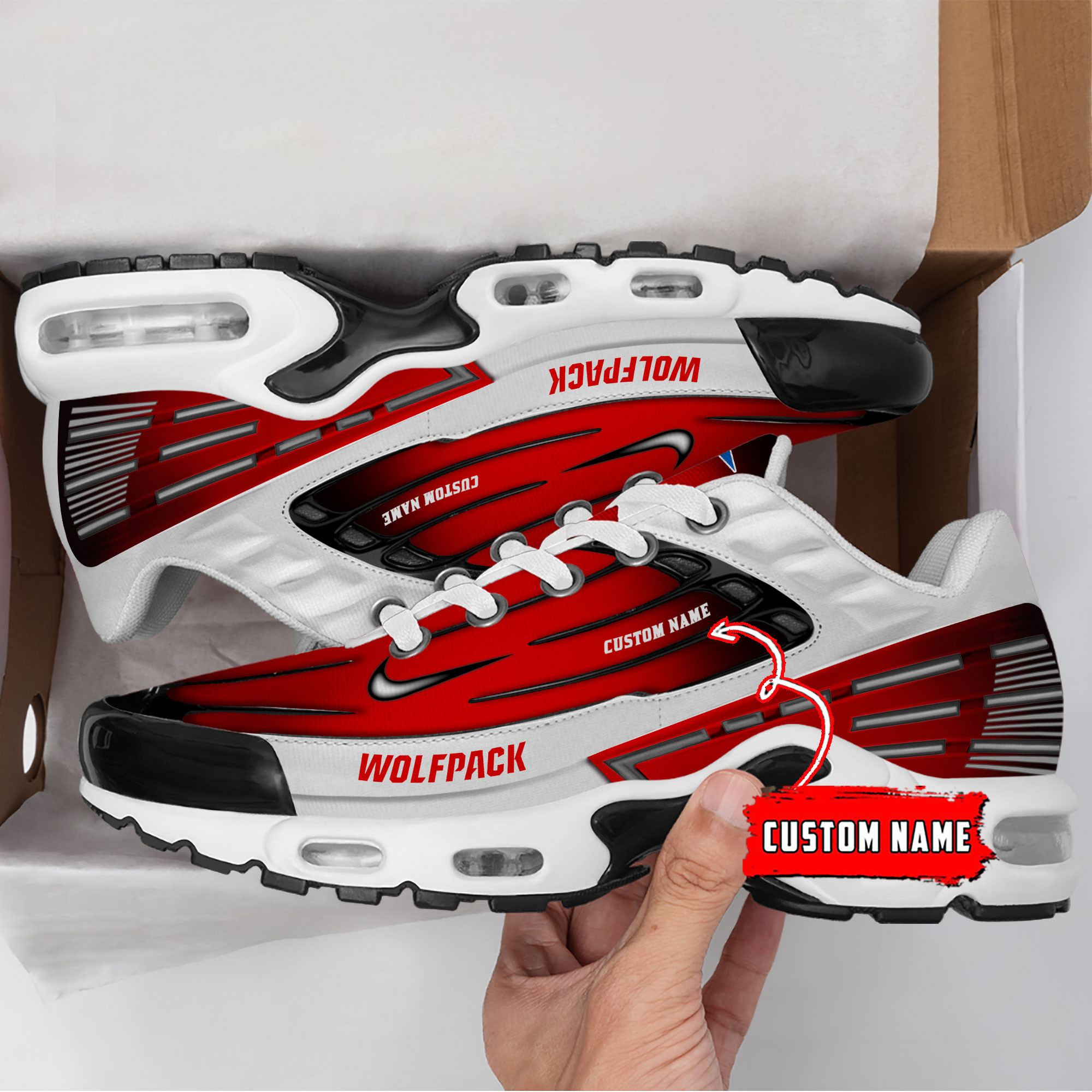 NC State Wolfpack TN Air Max Plus Shoes Sneakers For Men And Women