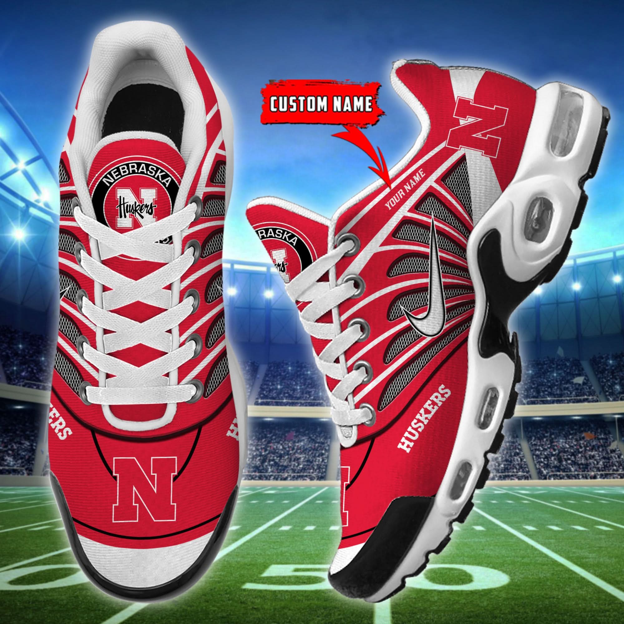 Nebraska Cornhuskers  Air Max Plus Shoes - Limited
