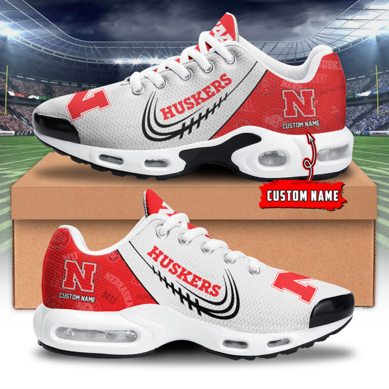 nebraska cornhuskers personalized name team logo mix colors stitch line tn air max shoes air cushion sneakers 1195 hphjq