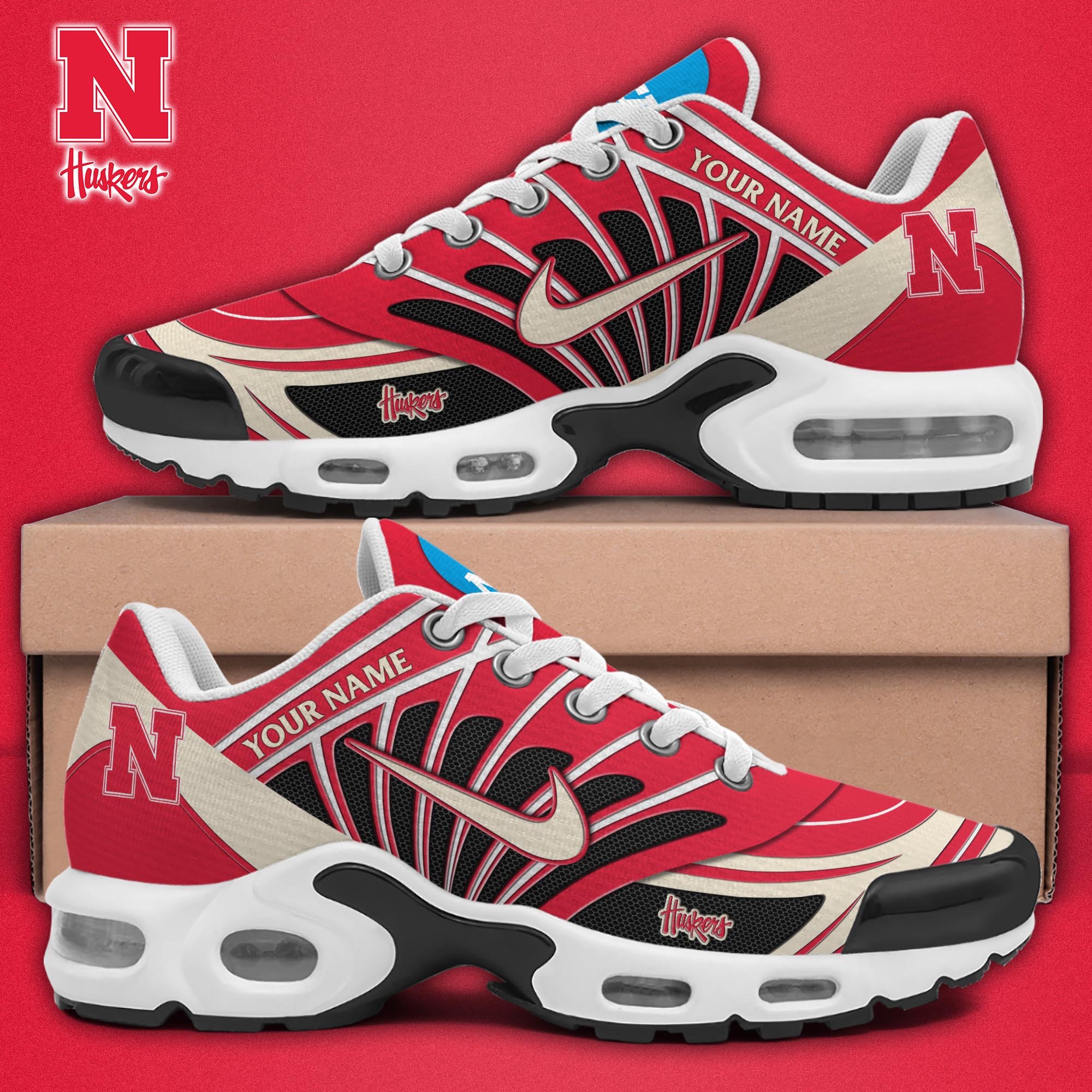 nebraska cornhuskers tn shoes 2026 version custom name 1661 w1do7