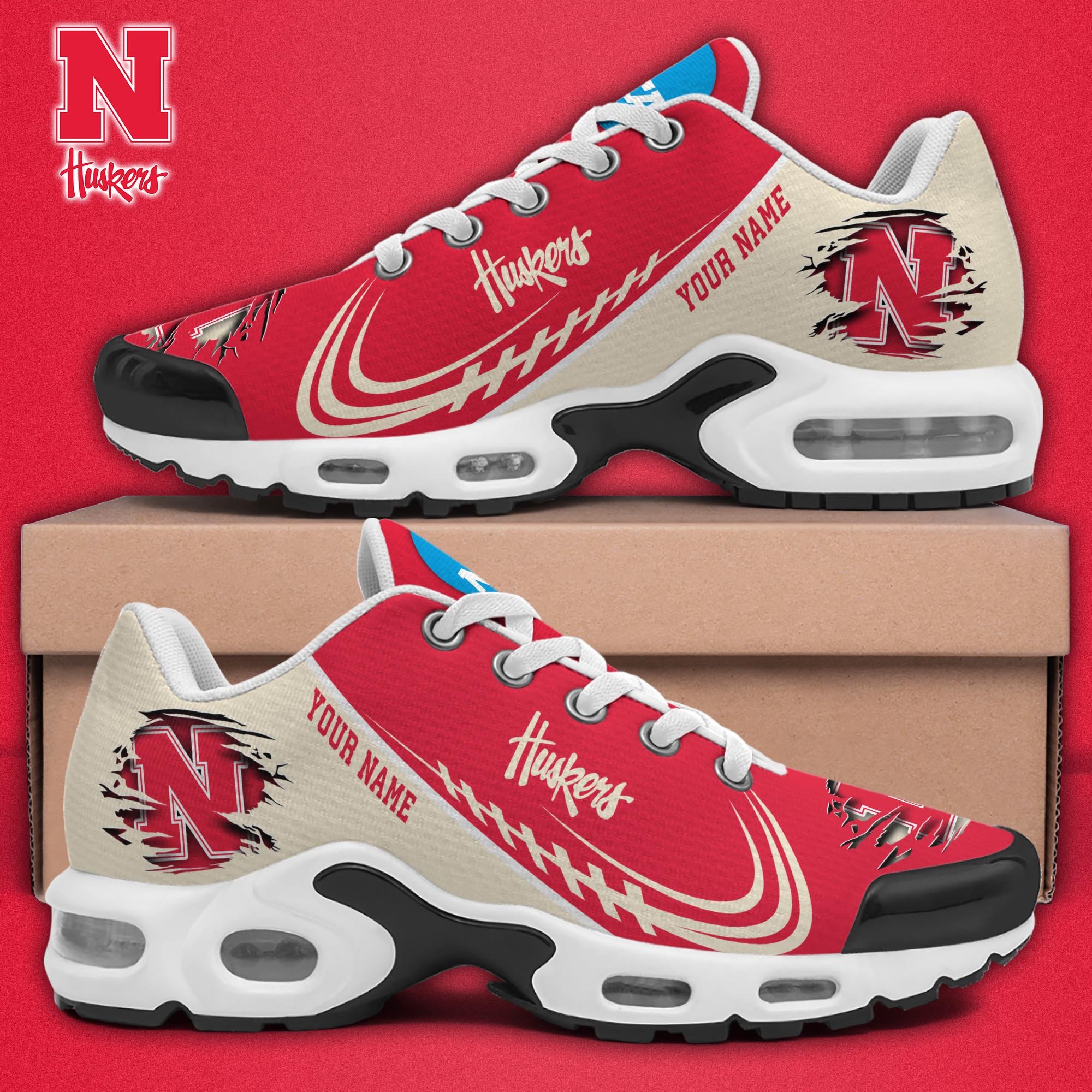 nebraska cornhuskers tn shoes 2026 version custom name 6113
