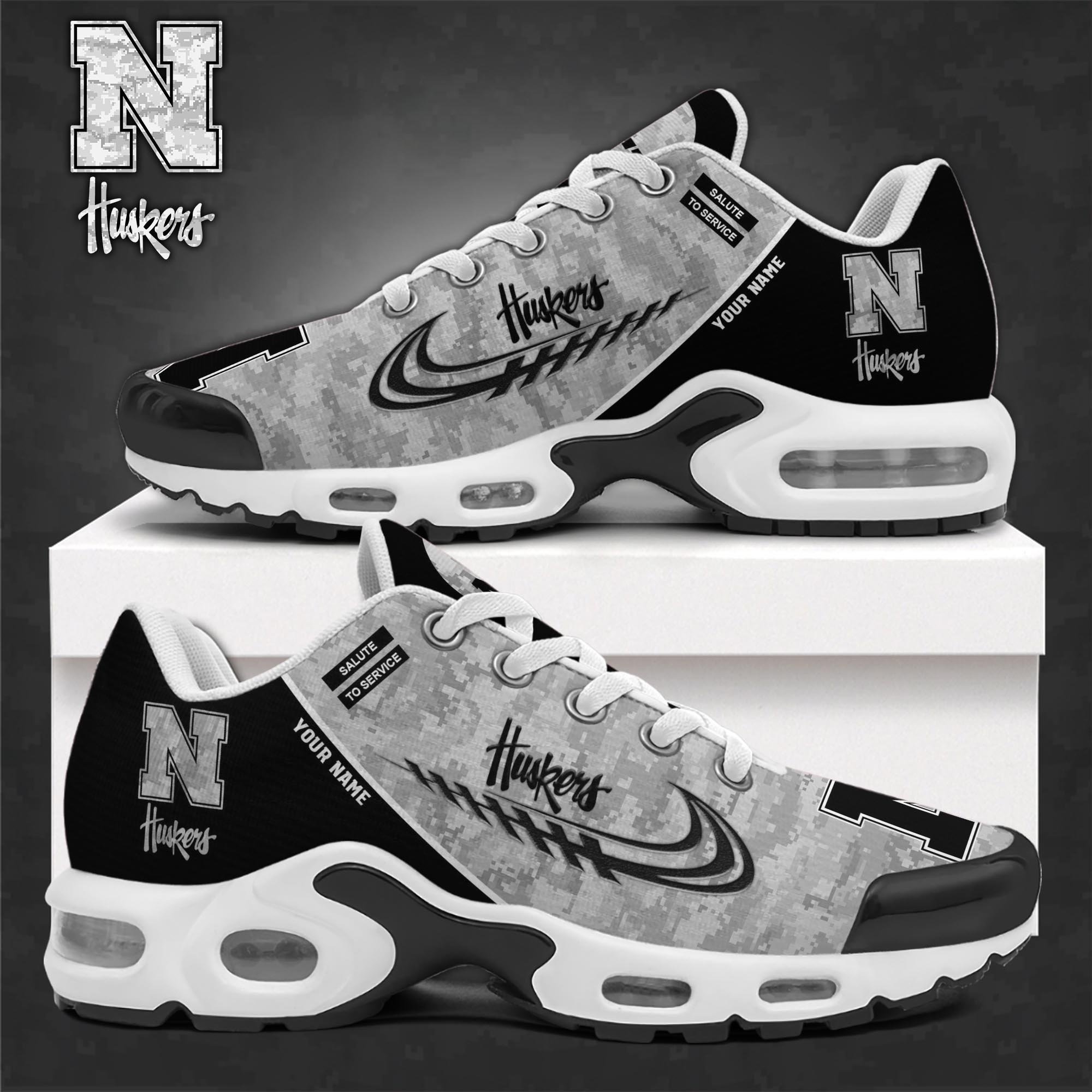 nebraska cornhuskers tn shoes 2026 version custom name camouflage shoes 3994 dqsll
