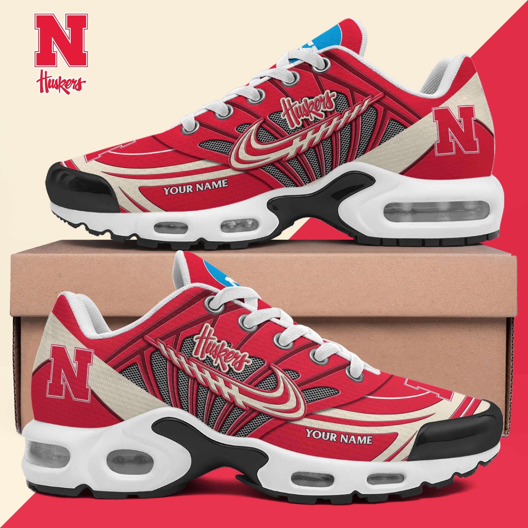 nebraska cornhuskers tn shoes 2026 version custom your name 3983 ui3th
