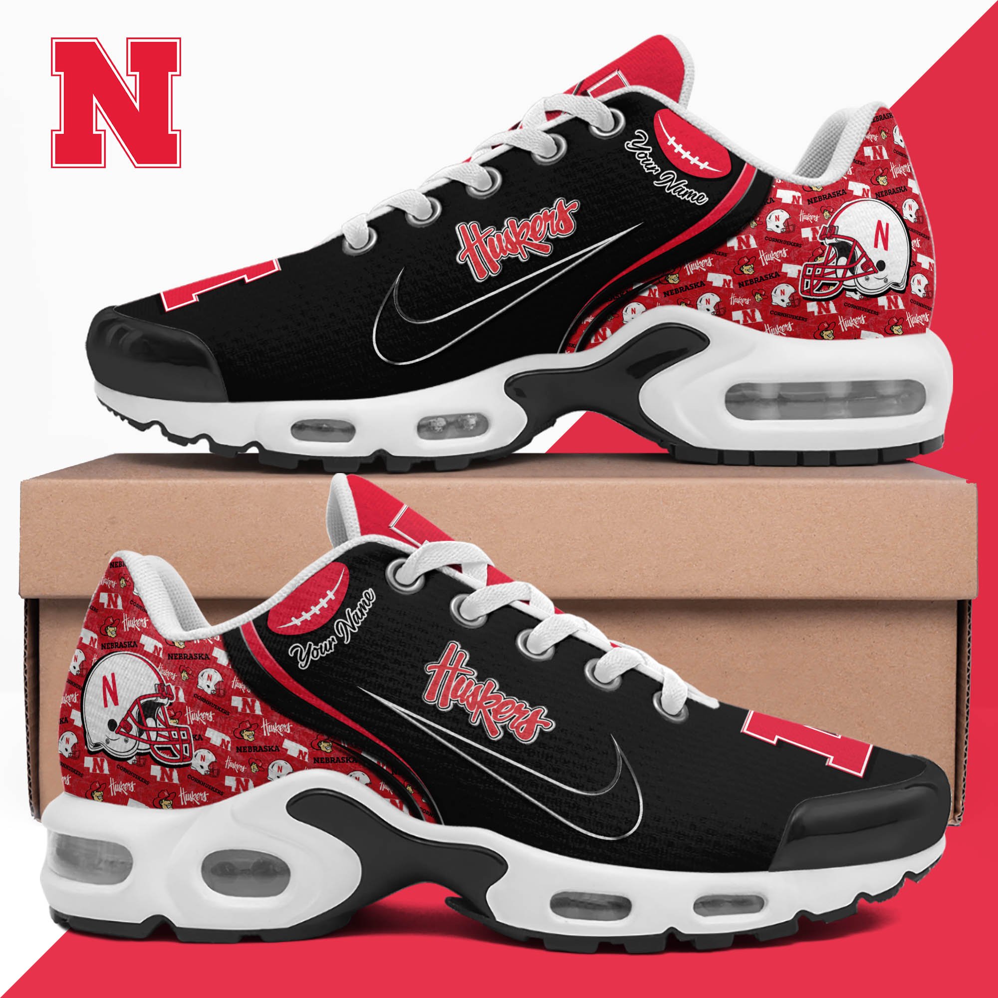 nebraska cornhuskers tn shoes 2026 version custom your name 499 8648 n3d11