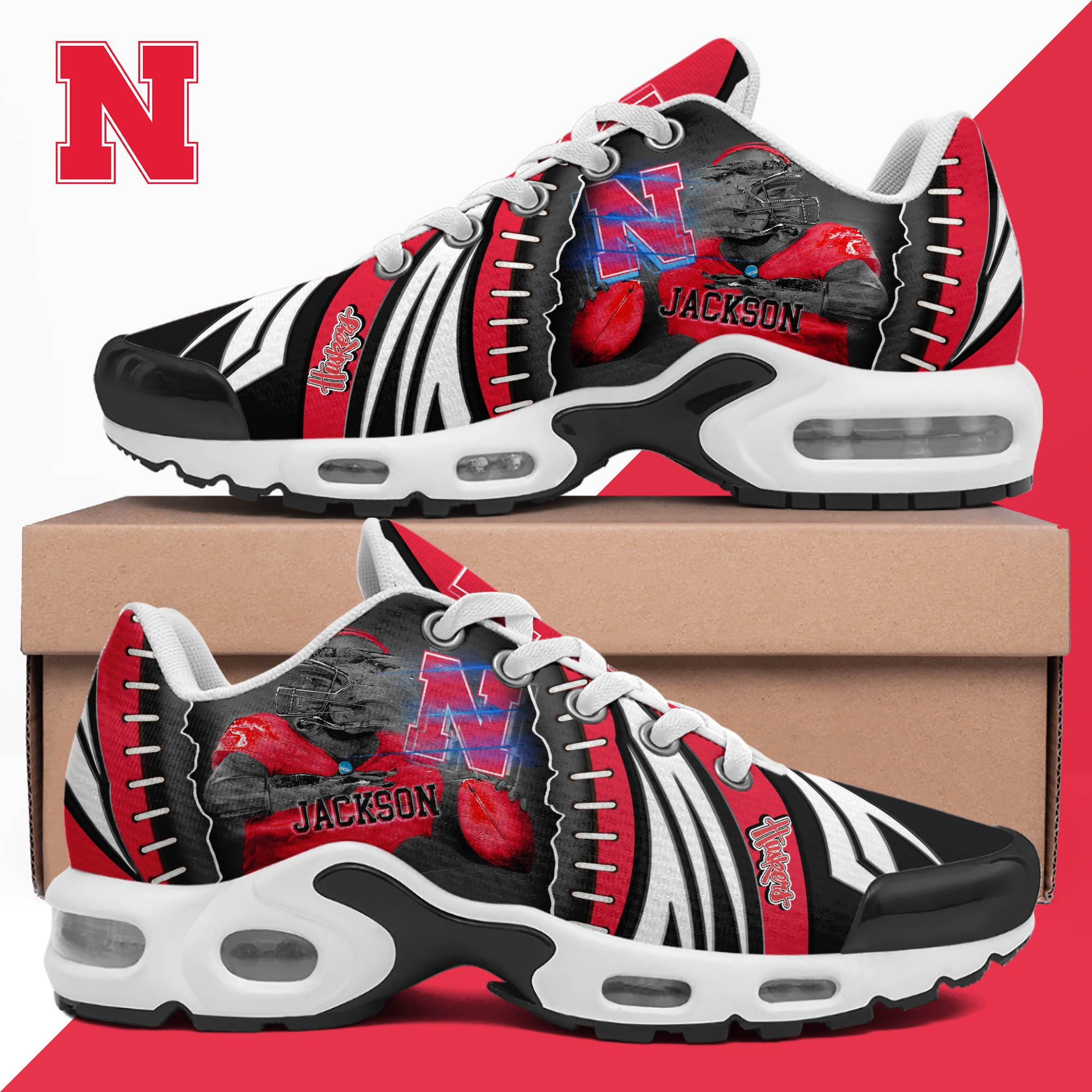 nebraska cornhuskers tn shoes 2026 version custom your name 919 2610