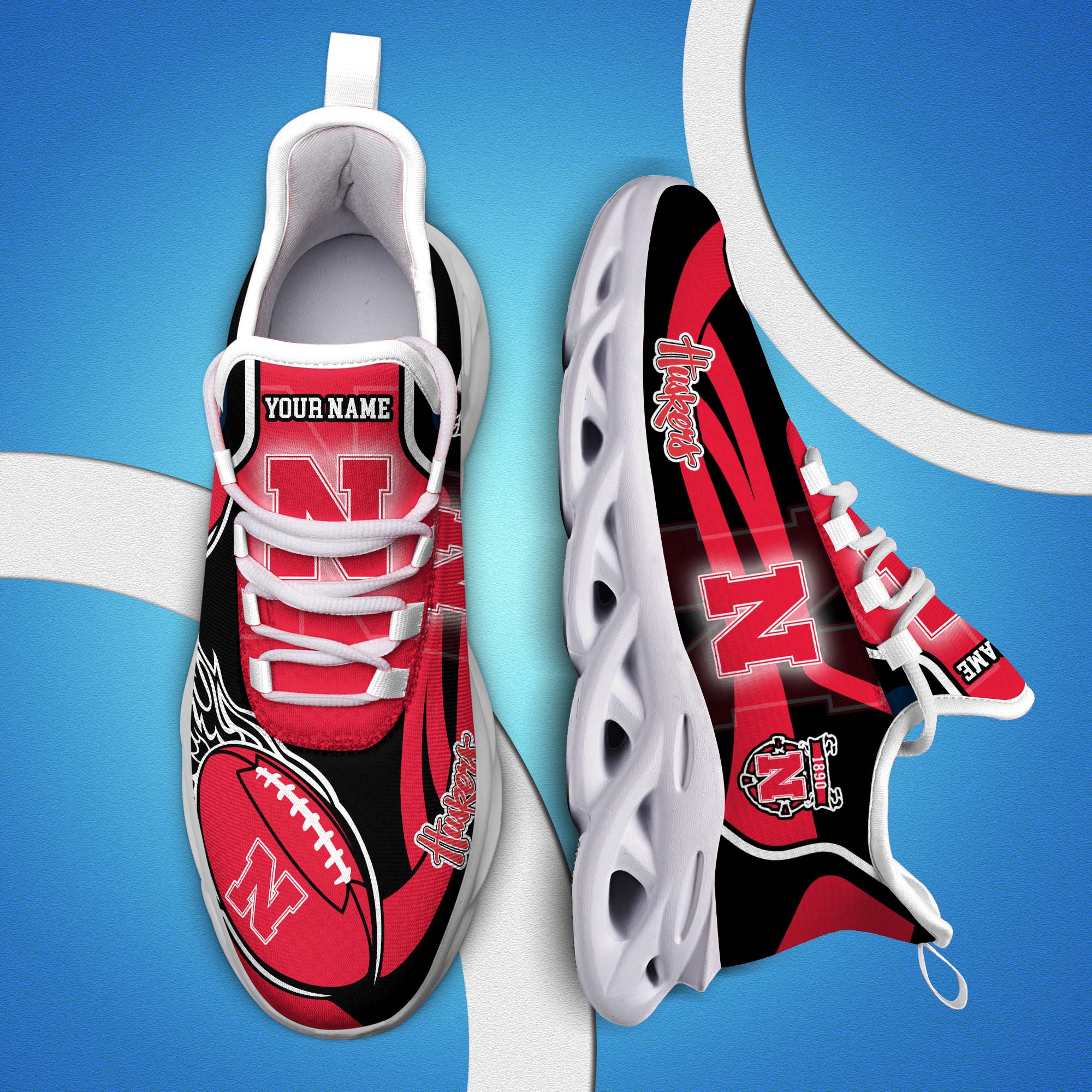 nebraska cornhuskers white c sneakers 2026 version personalized your name 090 4791 umbhp