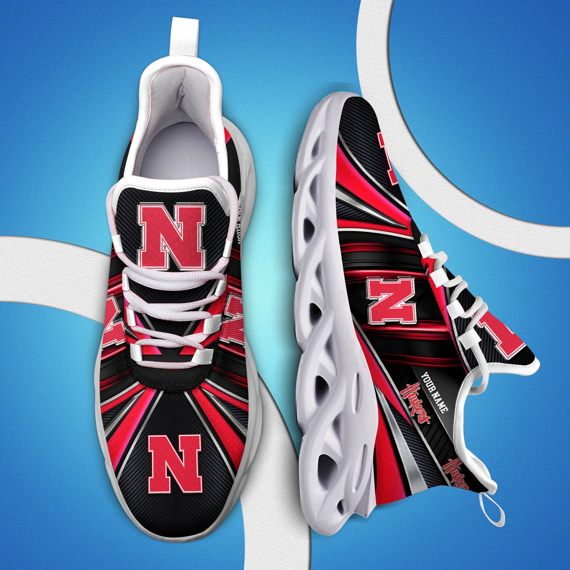 nebraska cornhuskers white c sneakers 2026 version personalized your name sport team sneakers sport gifts ph892 5605