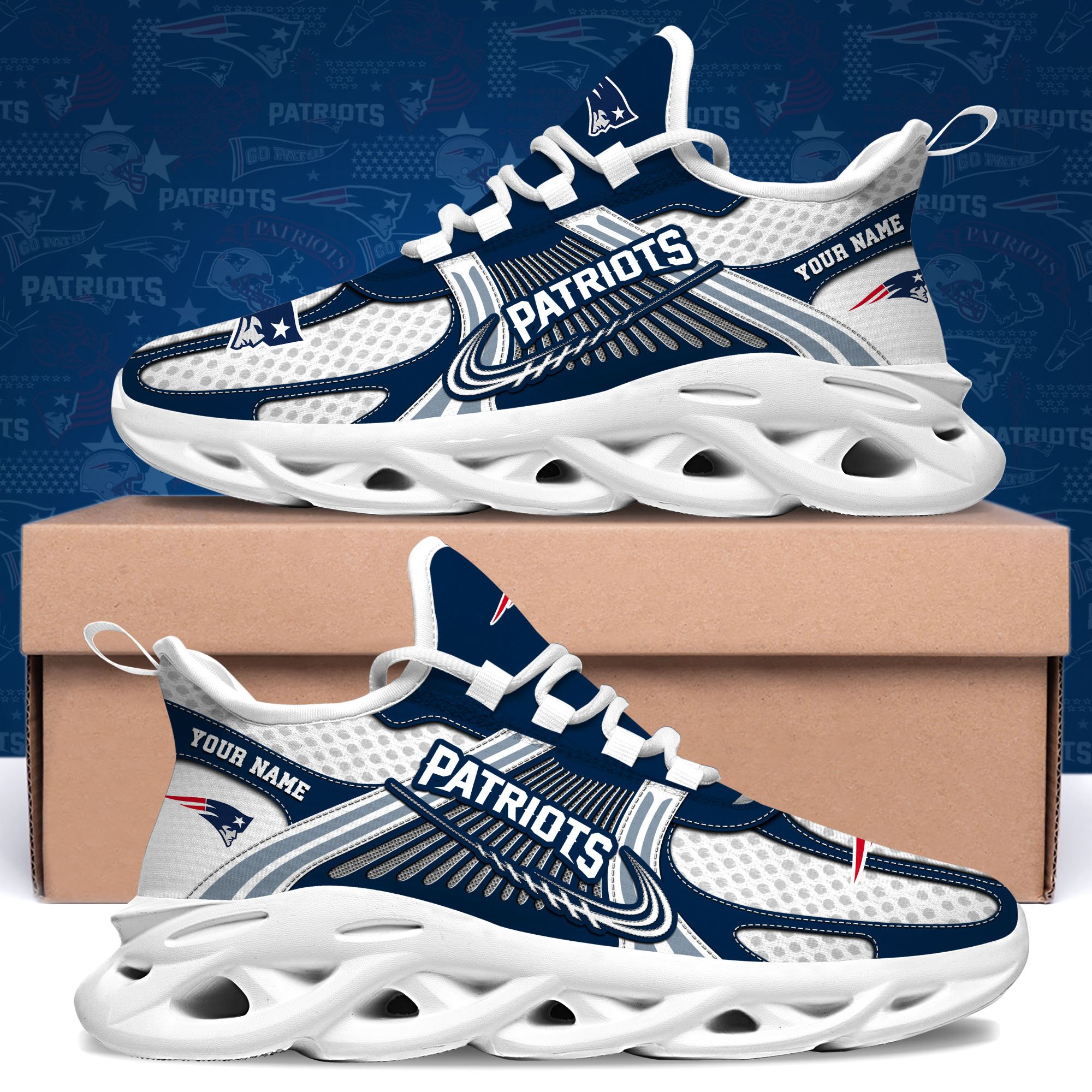 new england patriots clunky sneakers custom your name sport sneakers for fans gifts for sport lovers gift for dad 7851 bpmwd