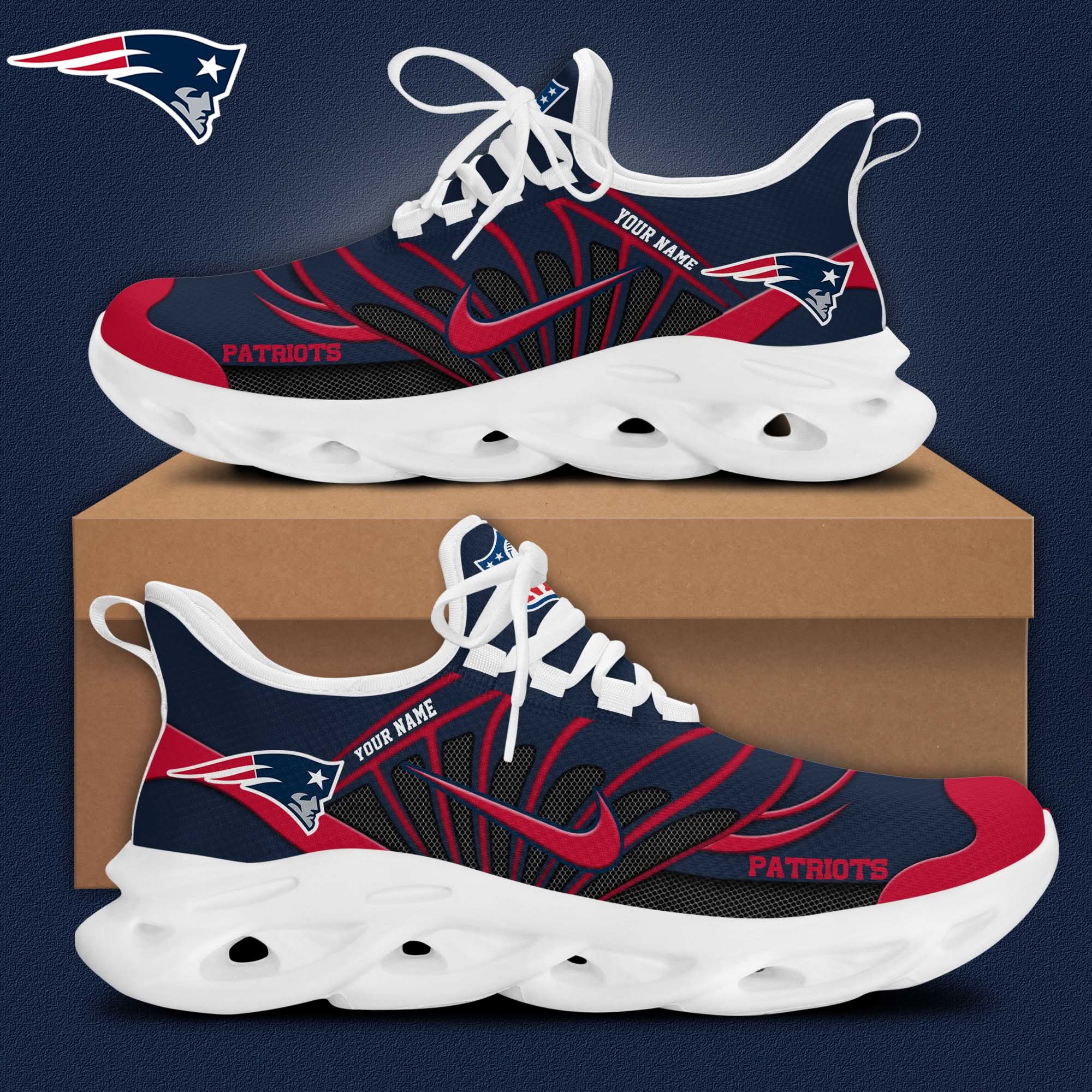 new england patriots customized premium max soul shoes 2285 lhep3