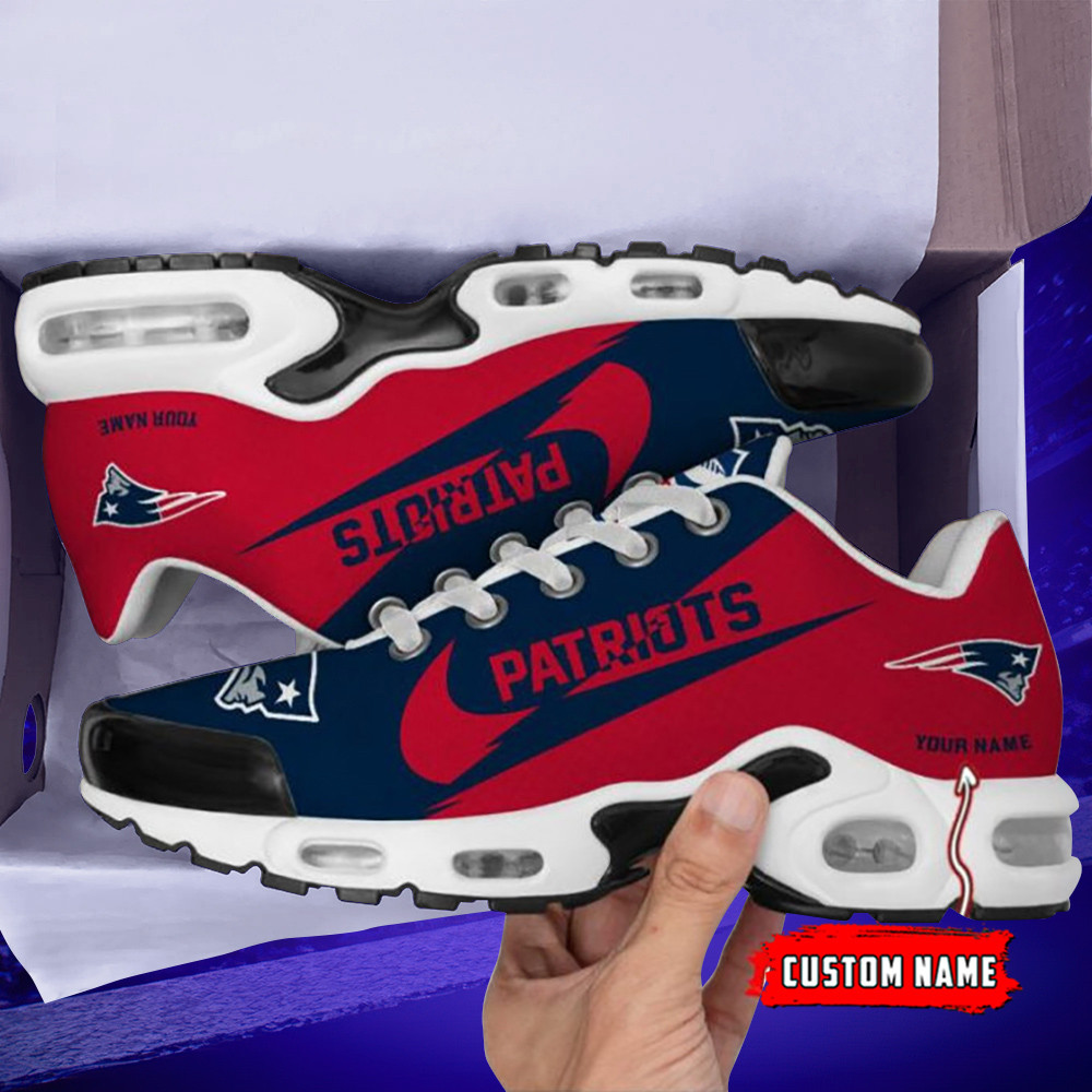 new england patriots logo custom name air max shoes air cushion sneakers 6255