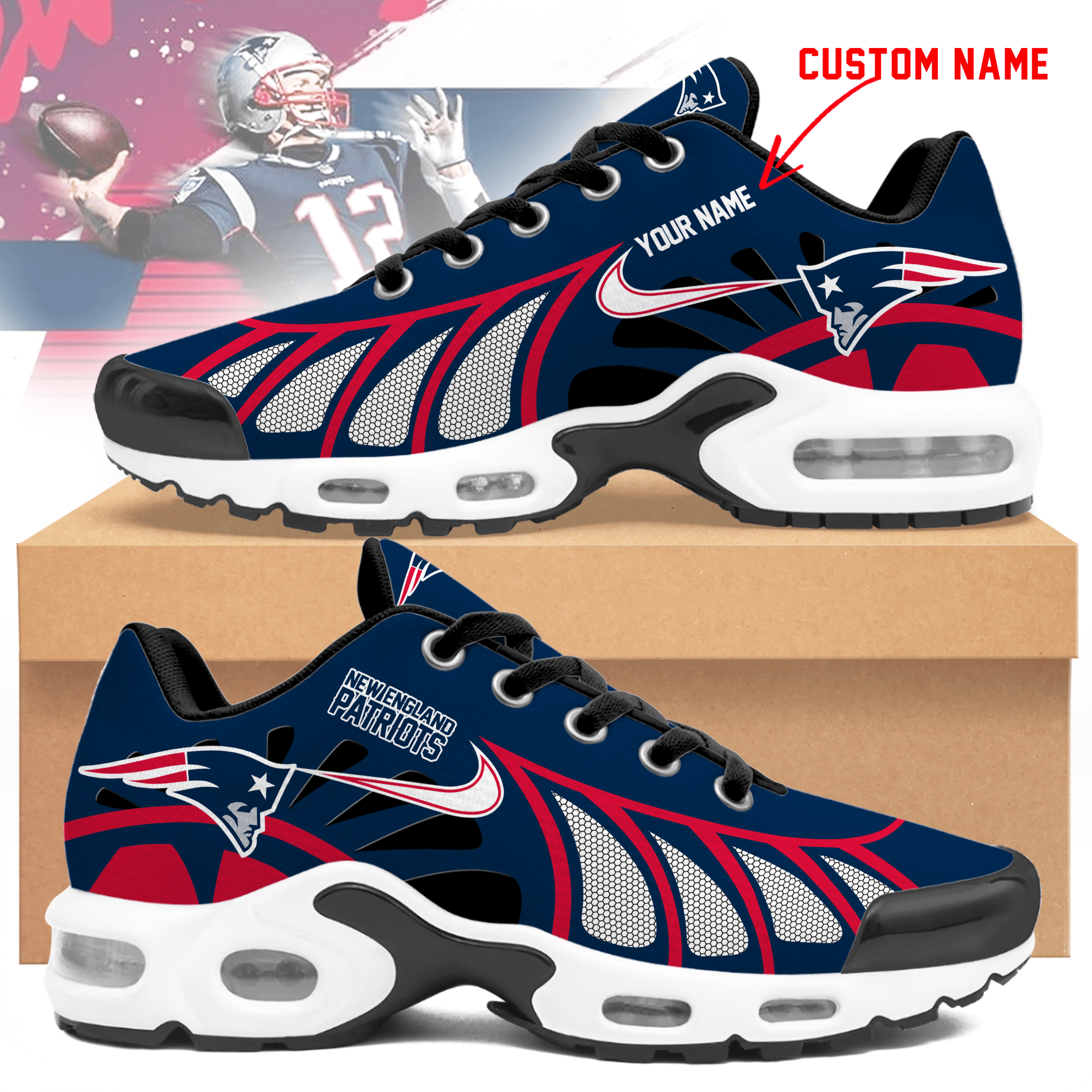 New England Patriots  Personalized Air Max Shoes TD 050625