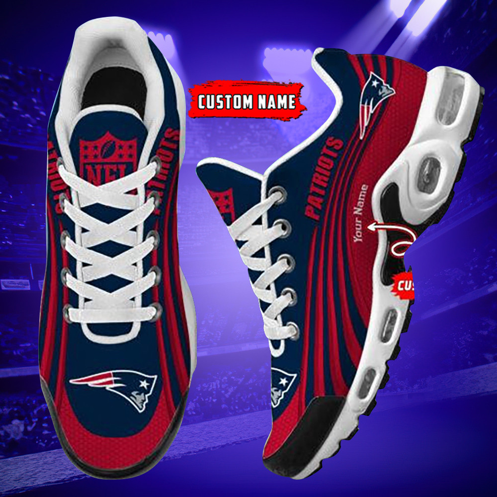 new england patriots personalized name team colors wave lines tn air max shoes air cushion sneakers 6555 yvchs