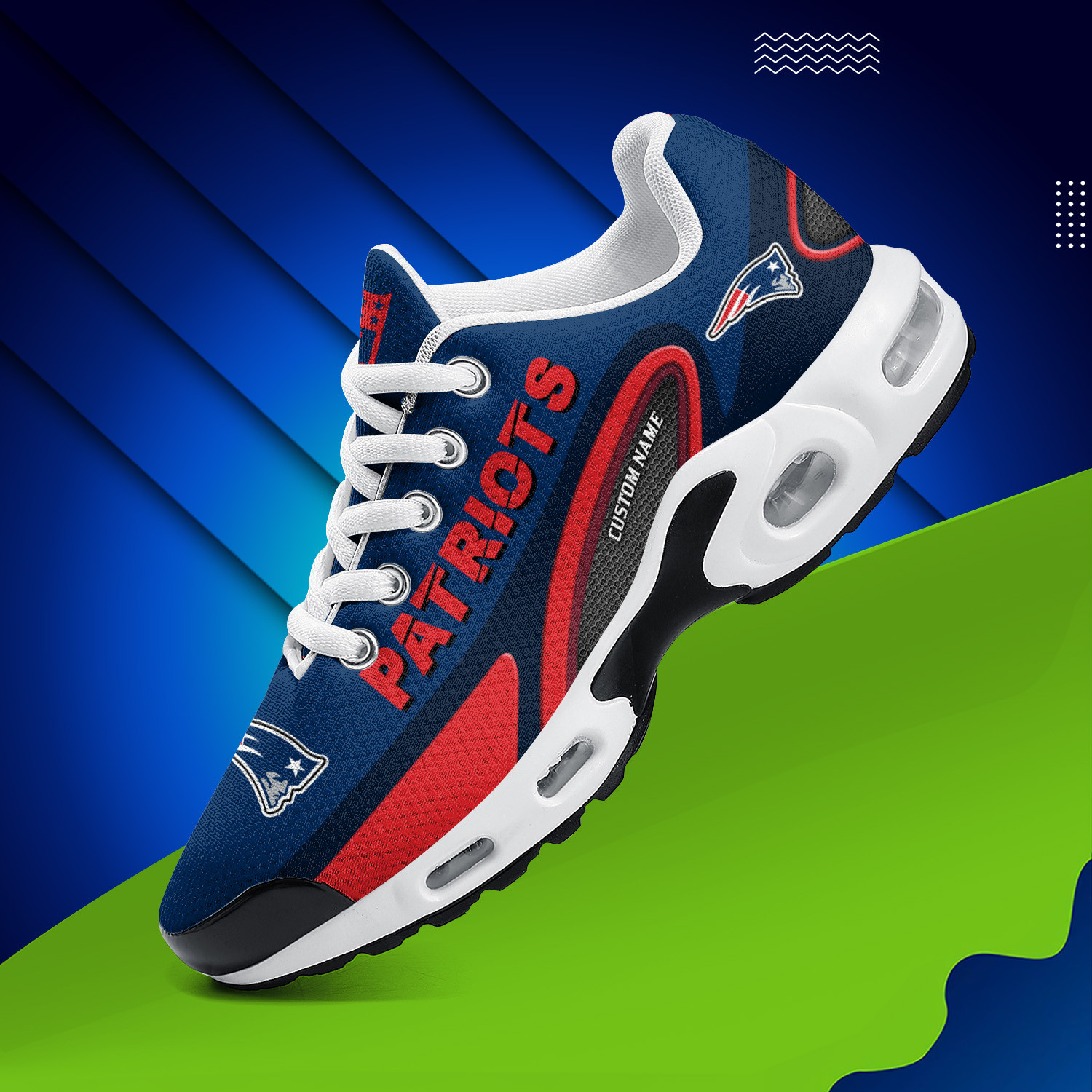 new england patriots personalized name team logo mix colors oval line tn air max shoes air cushion sneakers 4879 hp7hj