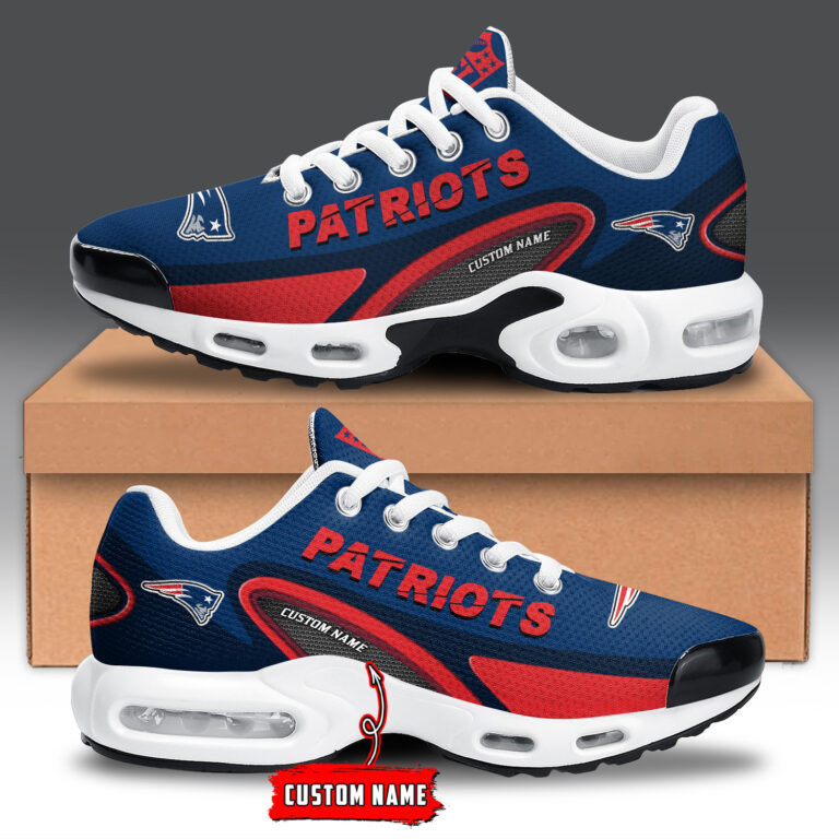 New England Patriots Personalized Name Team Logo Mix Colors Oval Line TN Shoes Air Cushion Sneakers