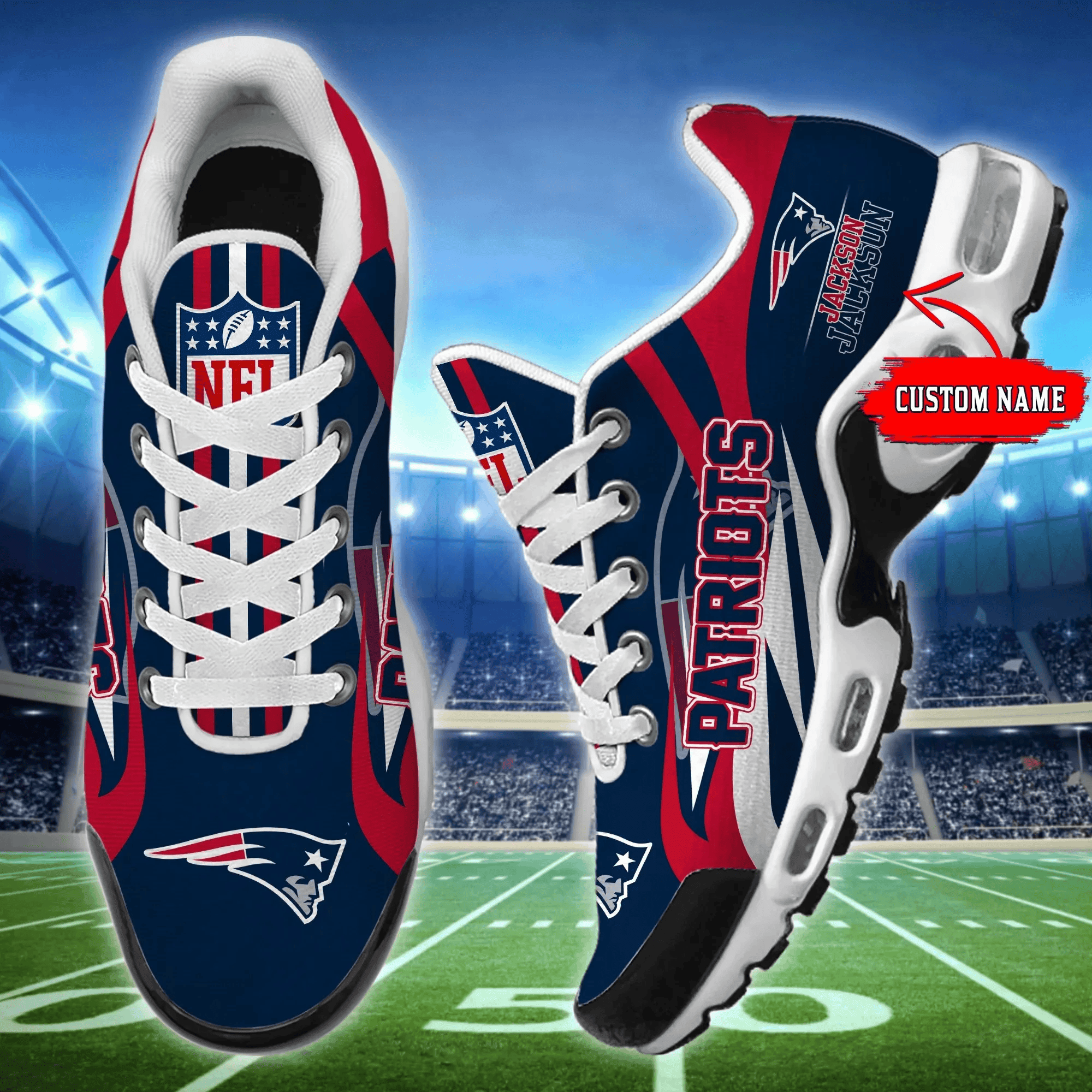 new england patriots personalized plus air max sneaker shoes 4009 dnvz8