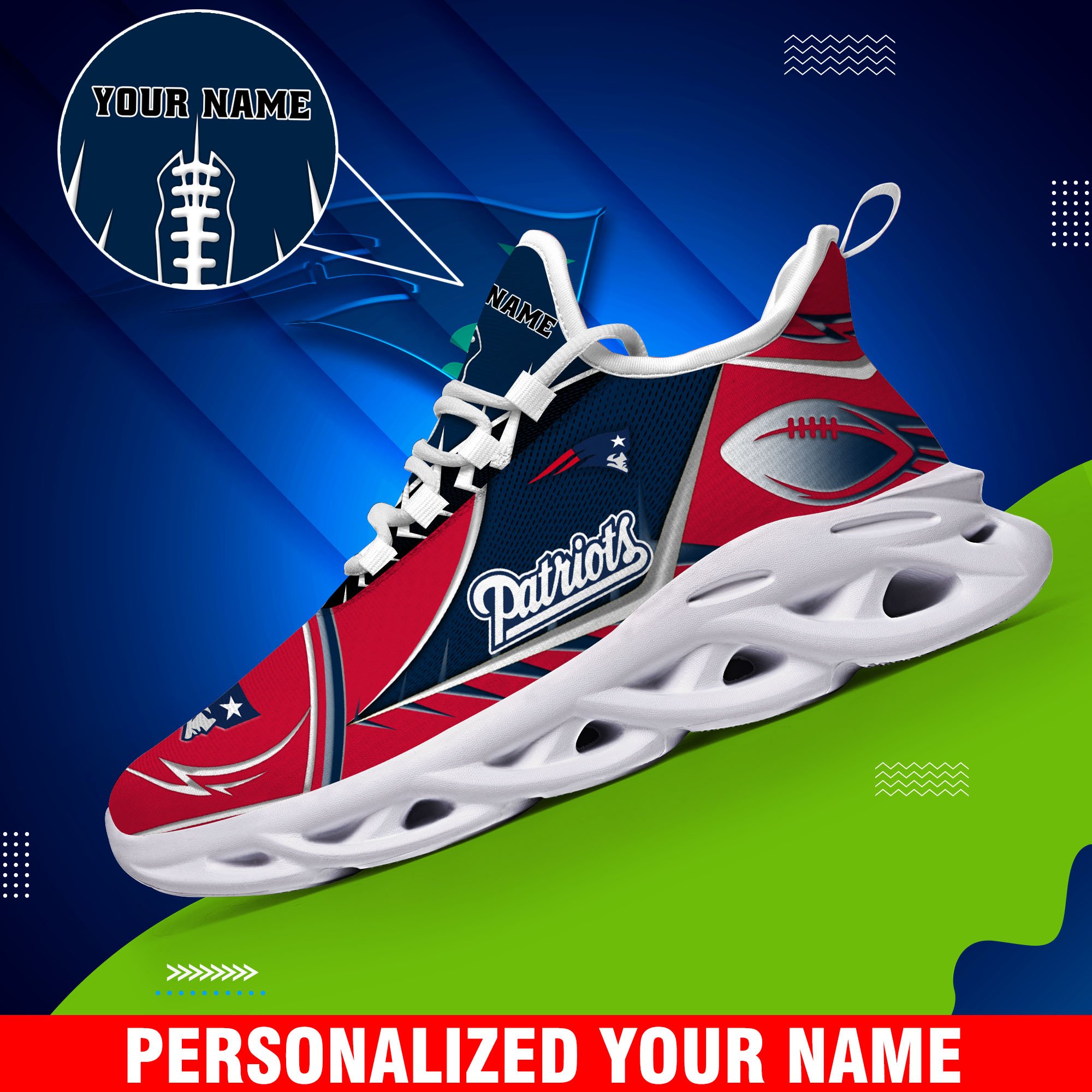 new england patriots sport white c sneakers 2026 version personalized your name 528 4796 ednr4