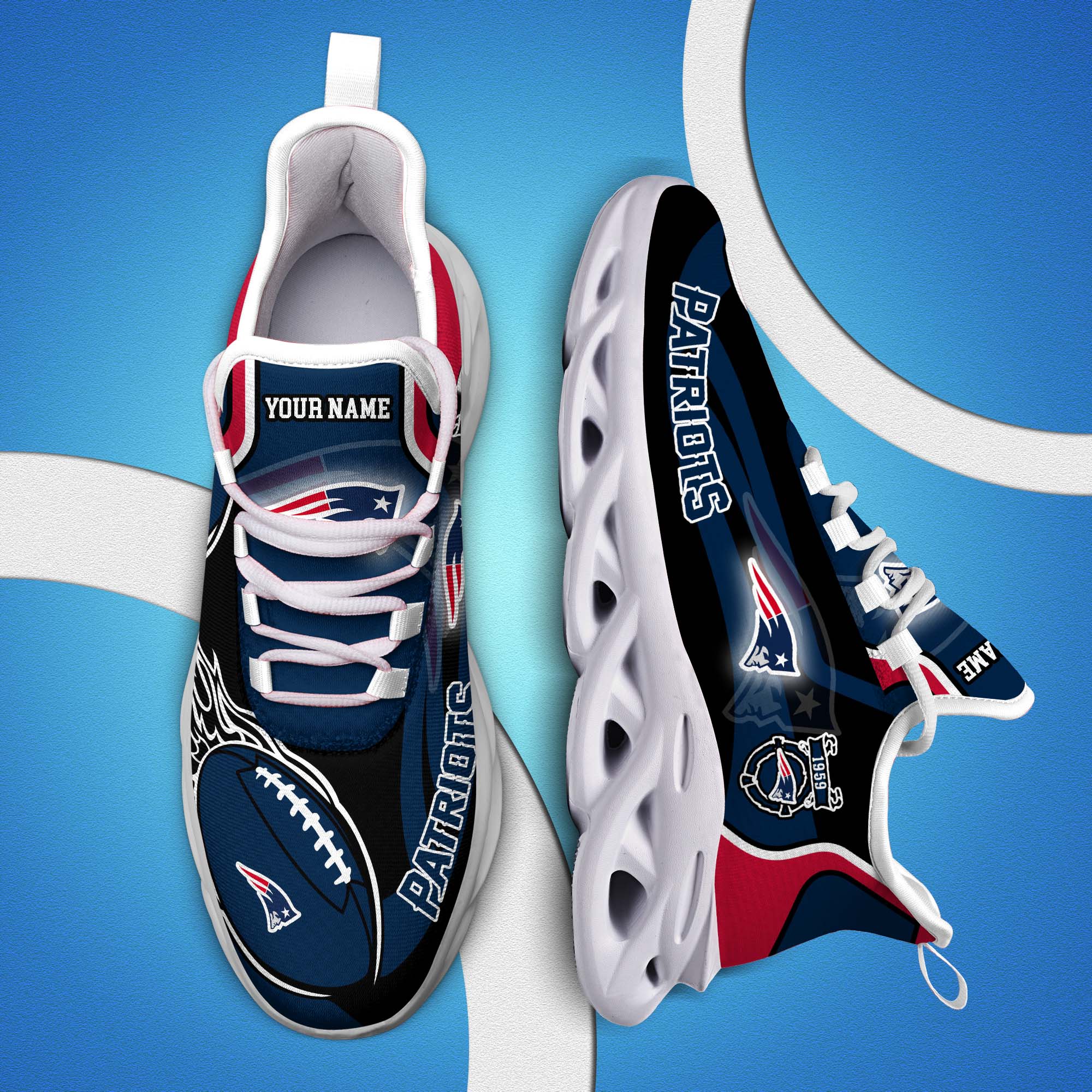 new england patriots white c sneakers 2026 version personalized your name 090 7366 palrt