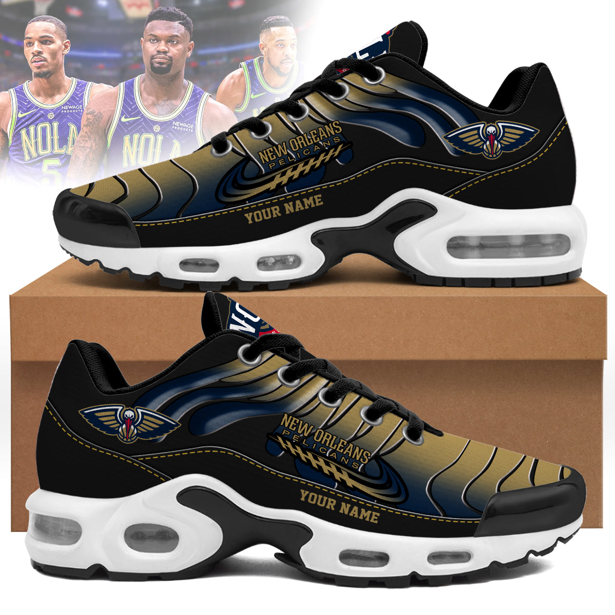 new orleans pelicans personalized air max shoes 8786