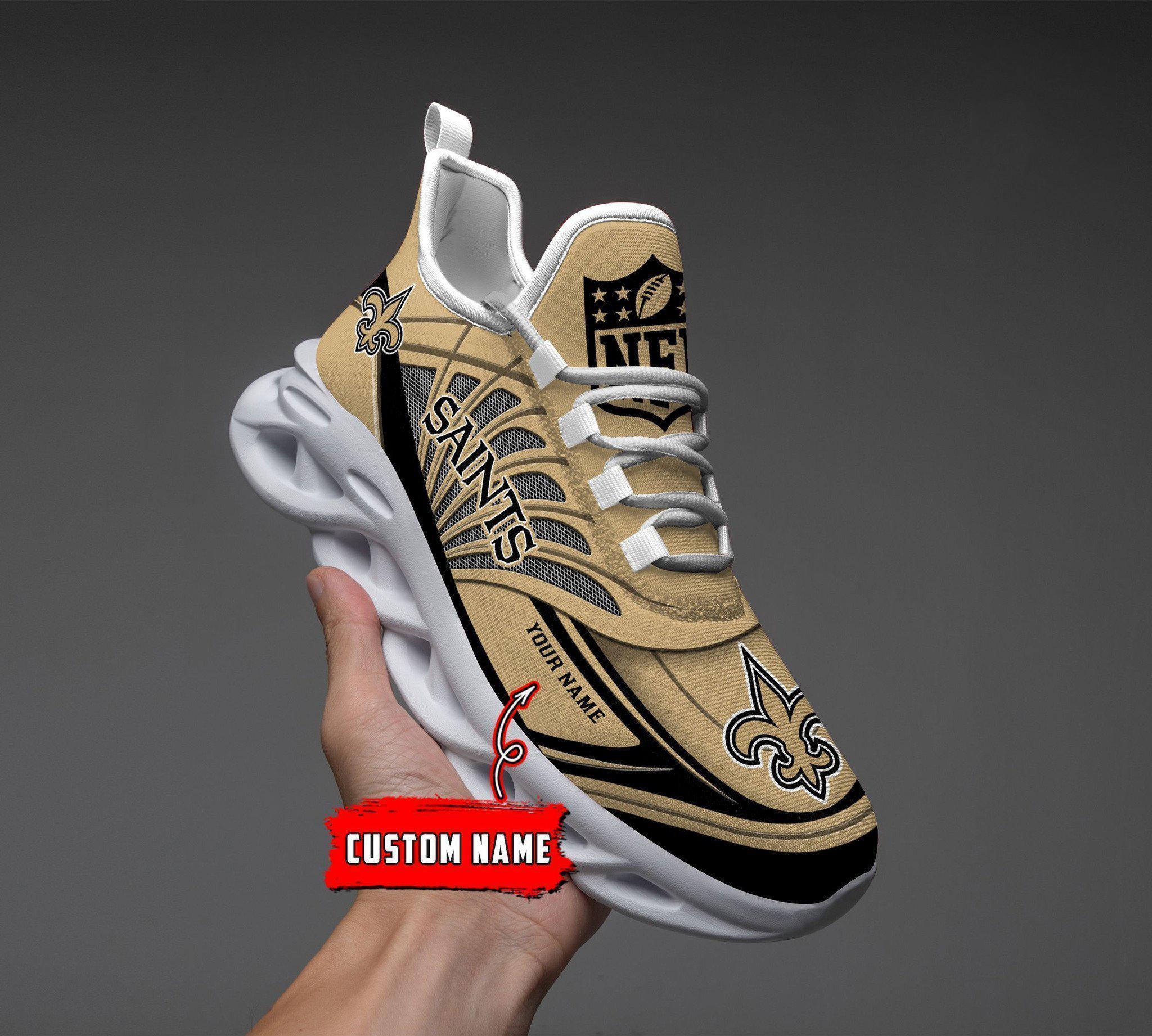 New Orleans Saints Black Max Soul Shoes 2026 Versions Custom Name 637