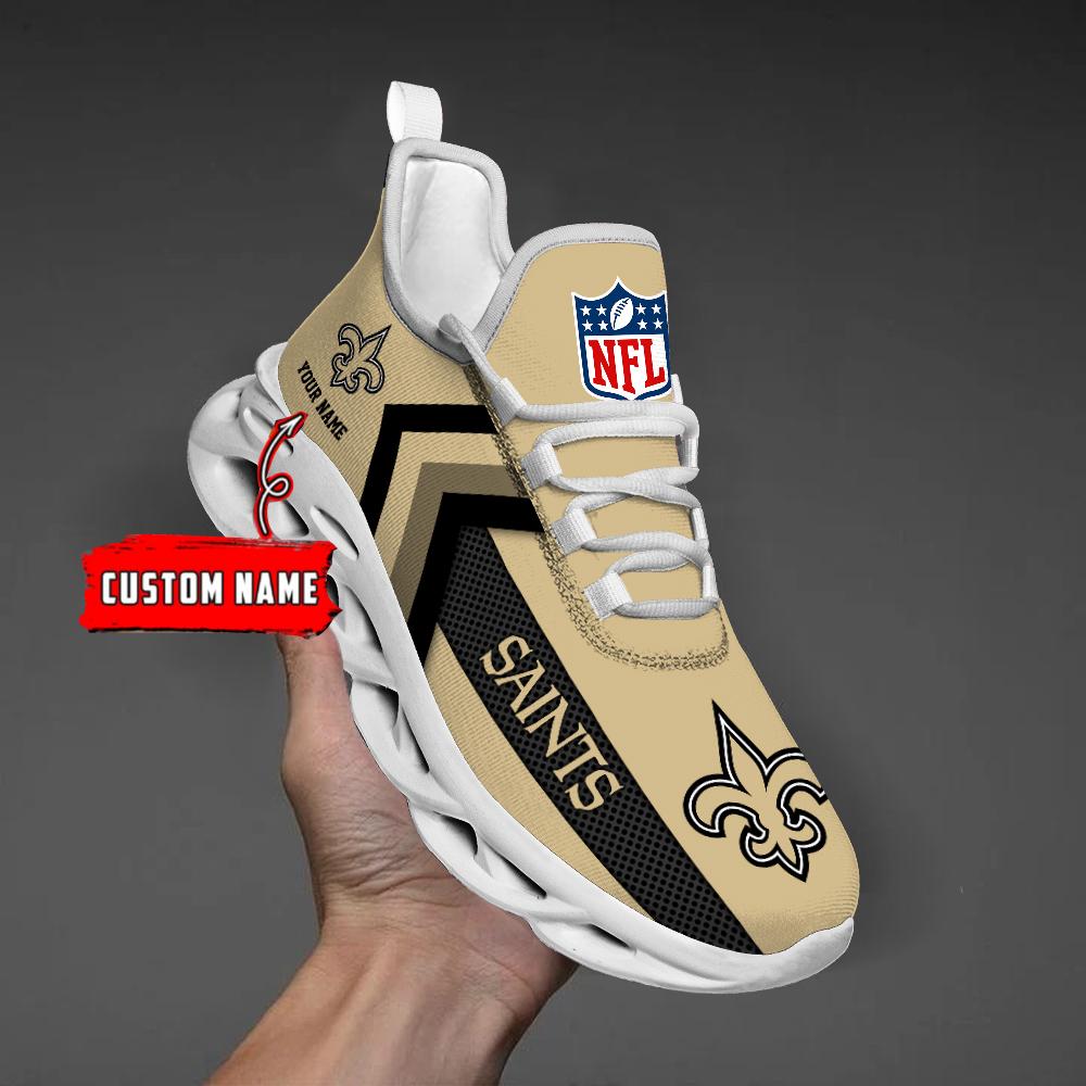 New Orleans Saints Black Max Soul Shoes 2026 Versions Custom Name 638