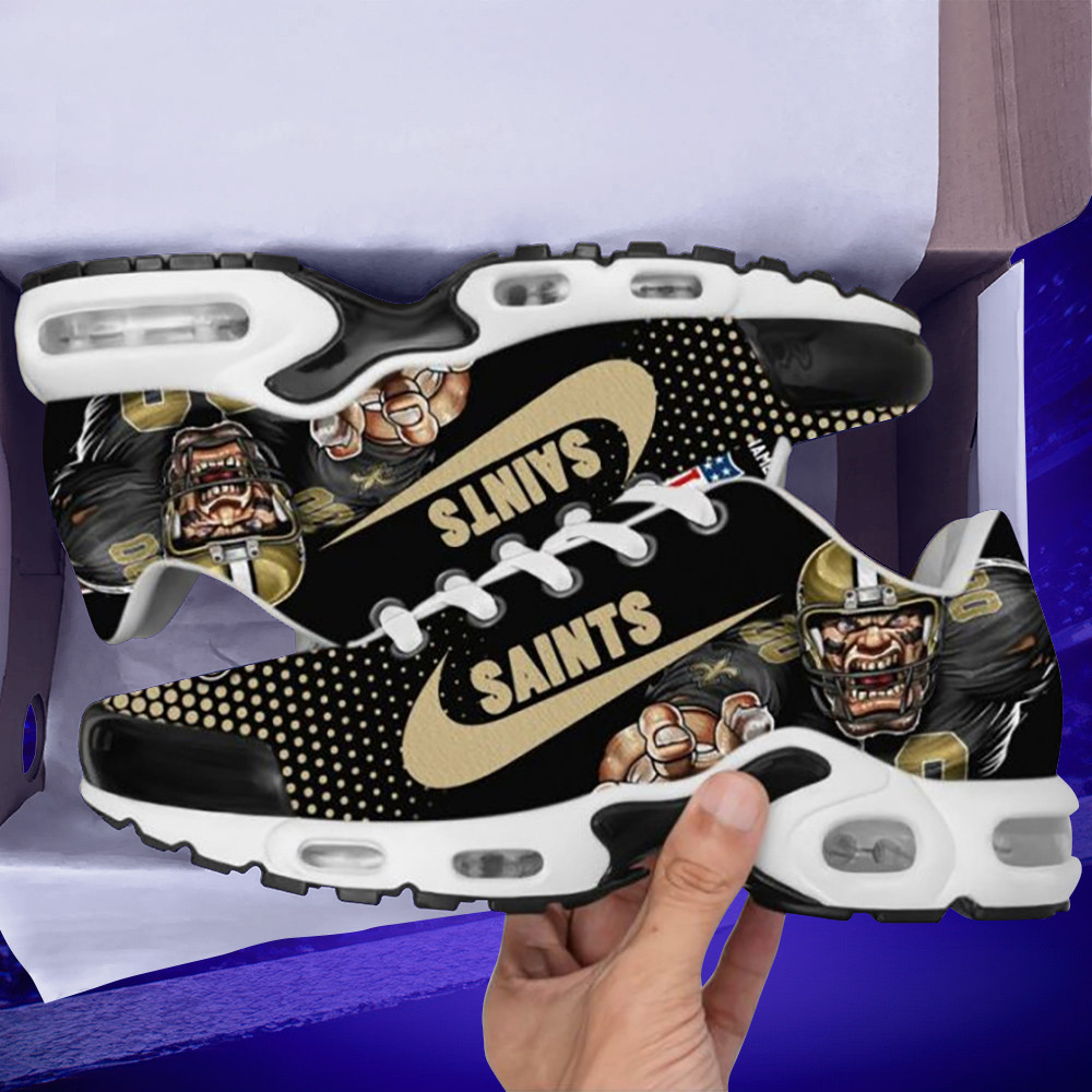 new orleans saints custom name dot pattern air max shoes air cushion sneakers 4544 b7q0n