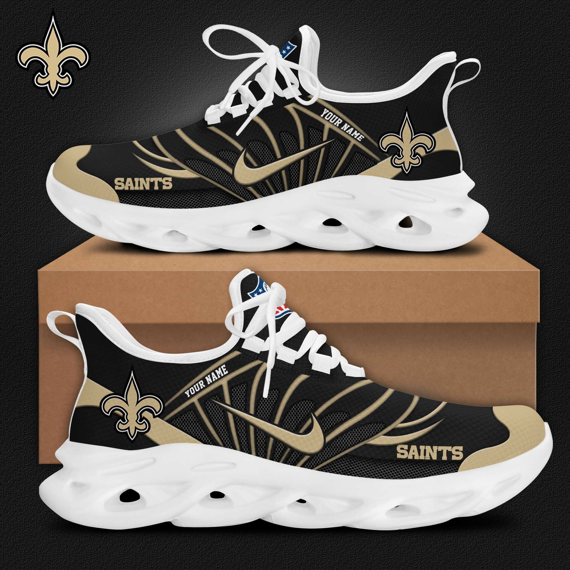 new orleans saints customized premium max soul shoes 3654 irra2