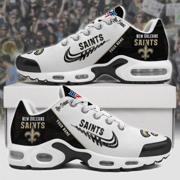 New Orleans Saints Personalized Name Team Mix Colors Wing Logo TN Air Max Shoes Air Cushion Sneakers