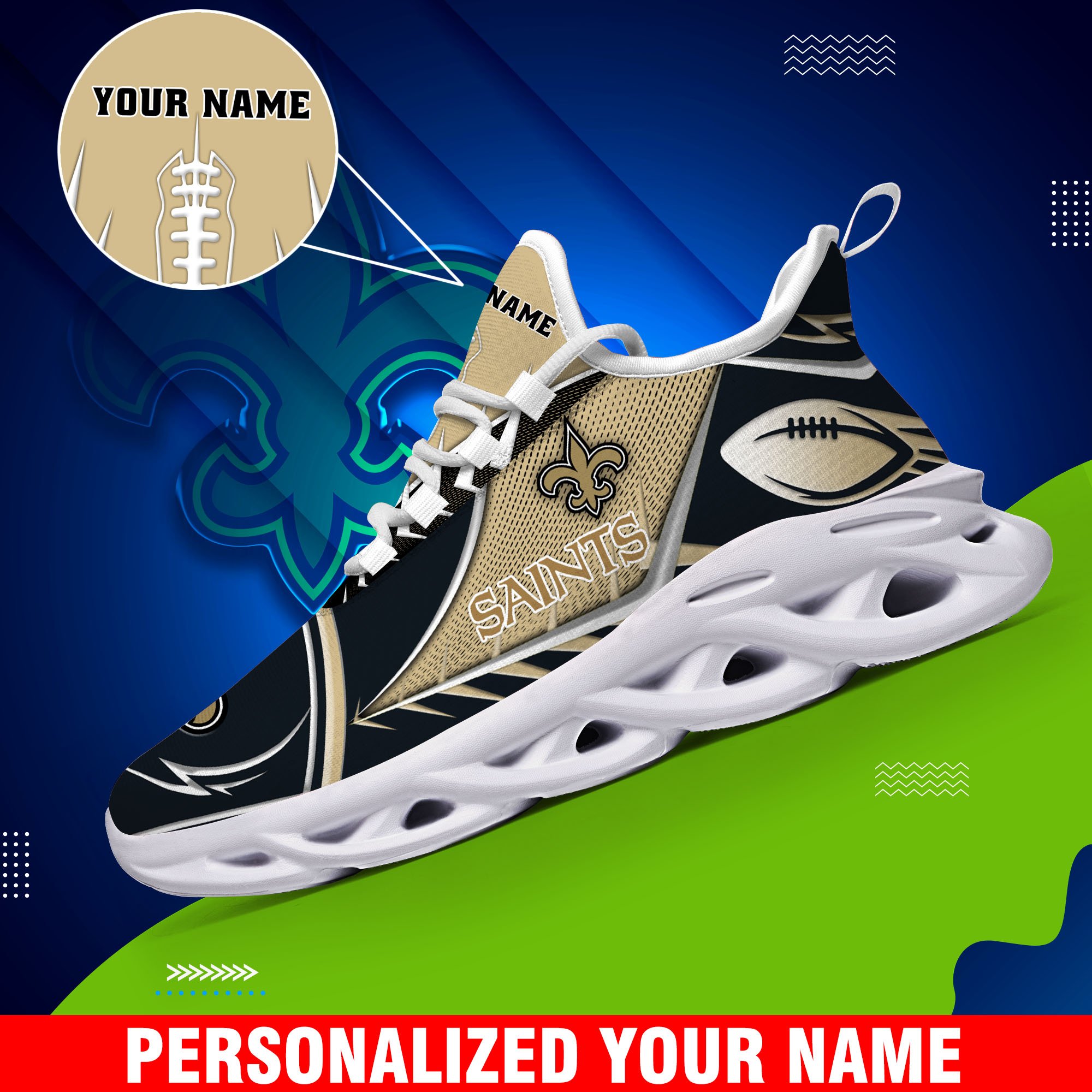 new orleans saints sport white c sneakers 2026 version personalized your name 528 1738 jza3g