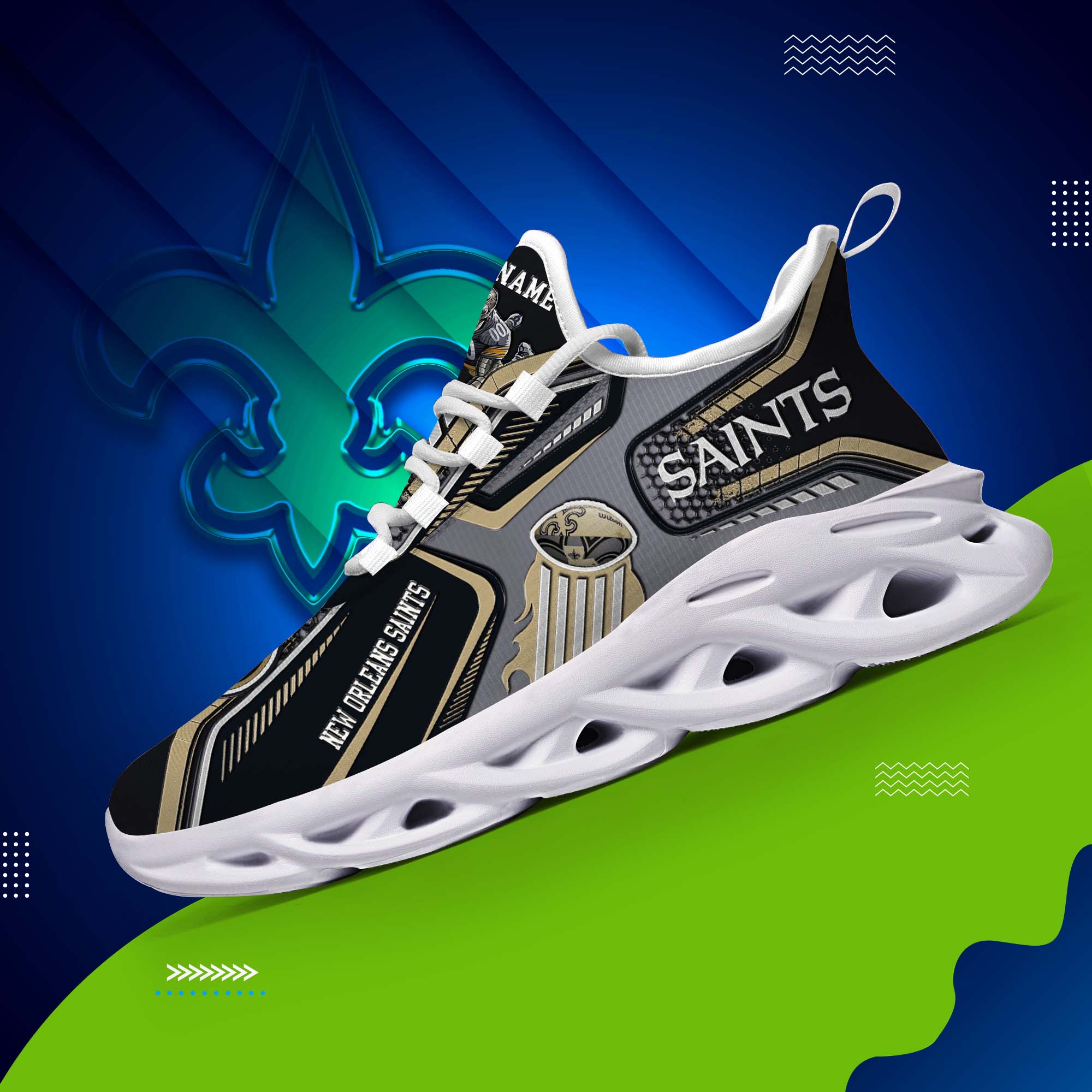 new orleans saints white c sneakers 2026 version personalized your name sport sneakers sport gifts ph605 2005 g3zsb