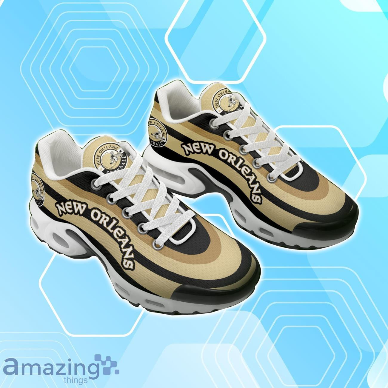 New Orleans SaintsFootball Team Logo Colors Waves TN Air Max Shoes Air Cushion Sneakers