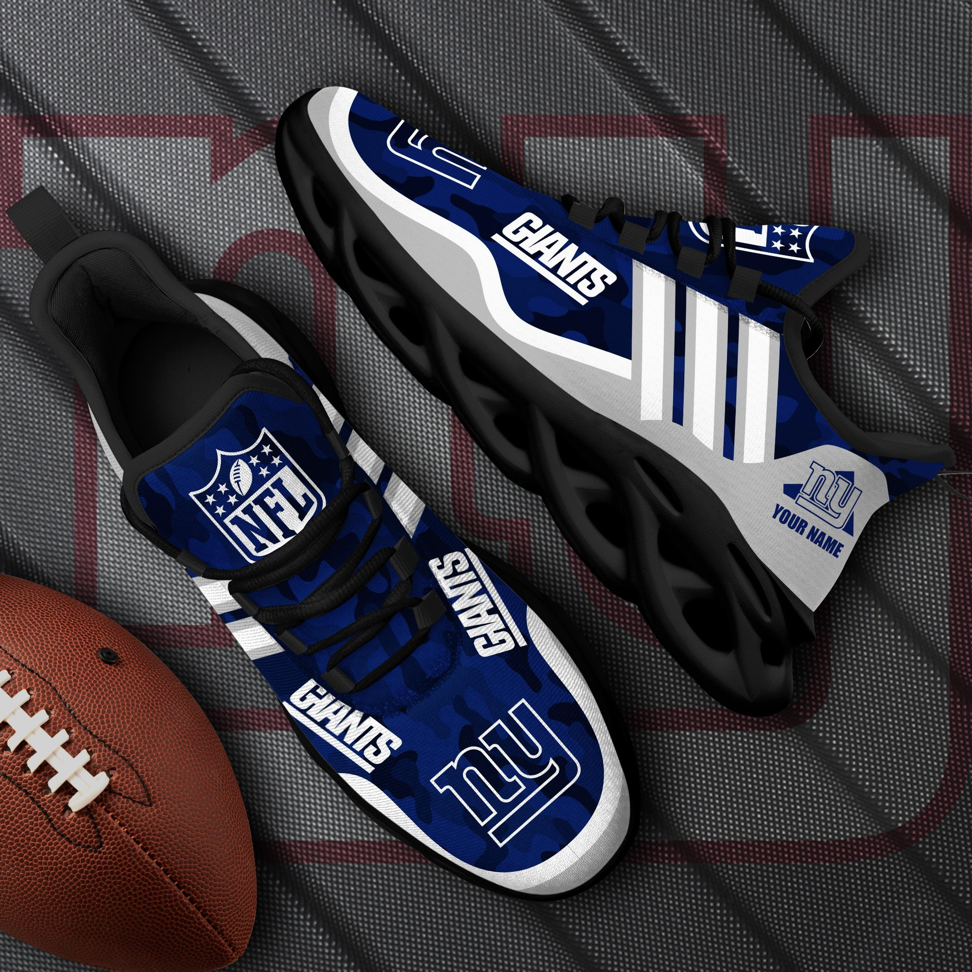 New York Giants Black Max Soul Shoes 2026 Versions Custom Name 430