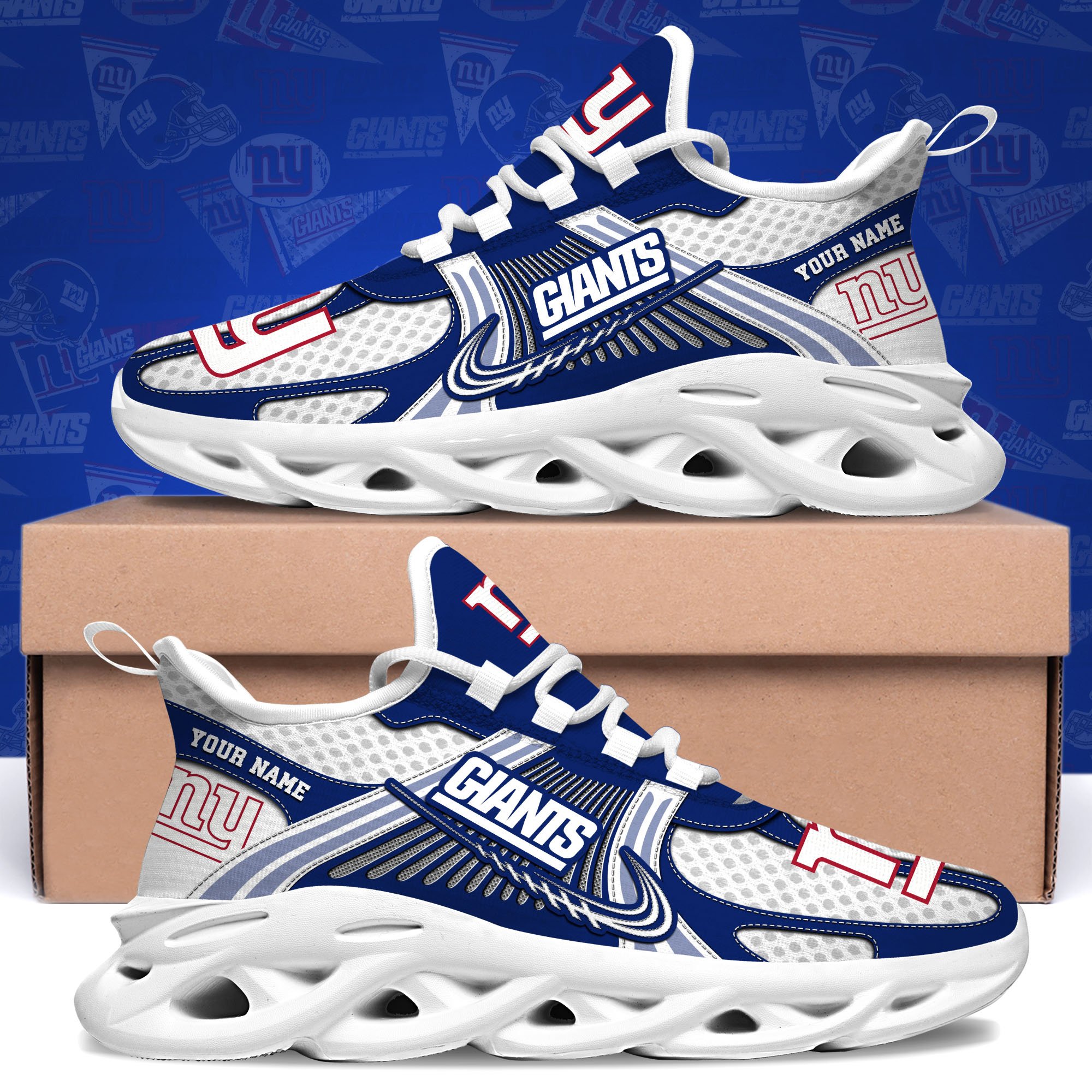 New York Giants Clunky Sneakers Custom Your Name, Sport Sneakers For Fans, Gifts For Sport Lovers, Gift For Dad