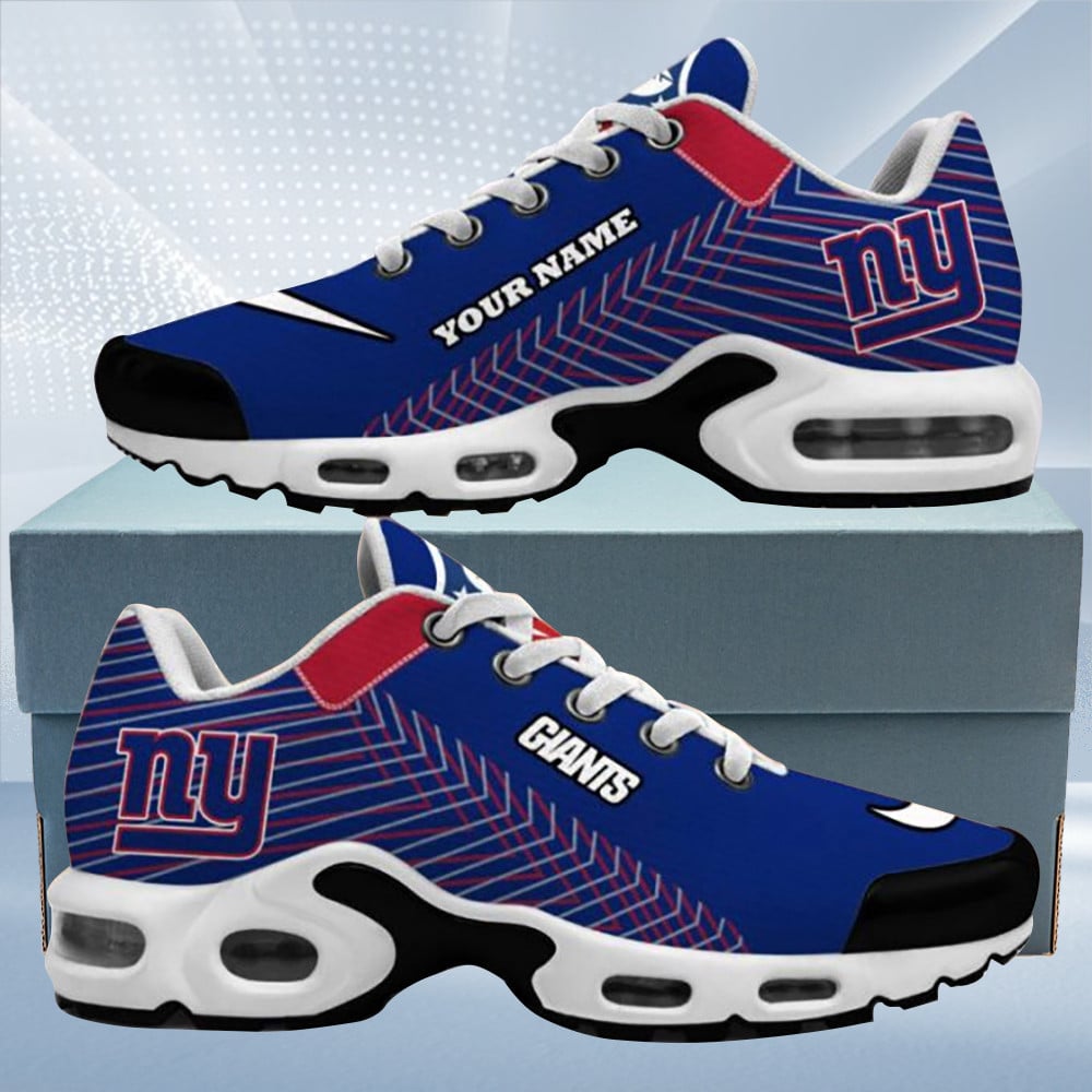 New York Giants Custom Name Royal Air Max Shoes Air Cushion Sneakers