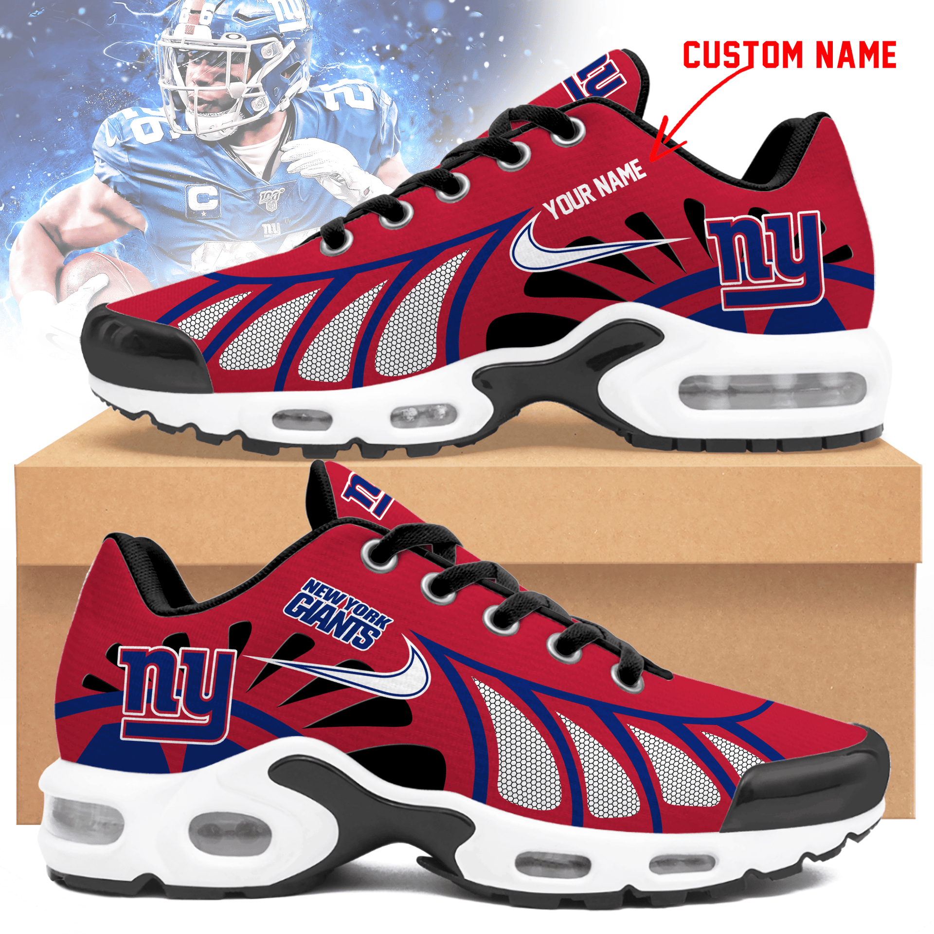 new york giants unisex air max plus sneakers 4131