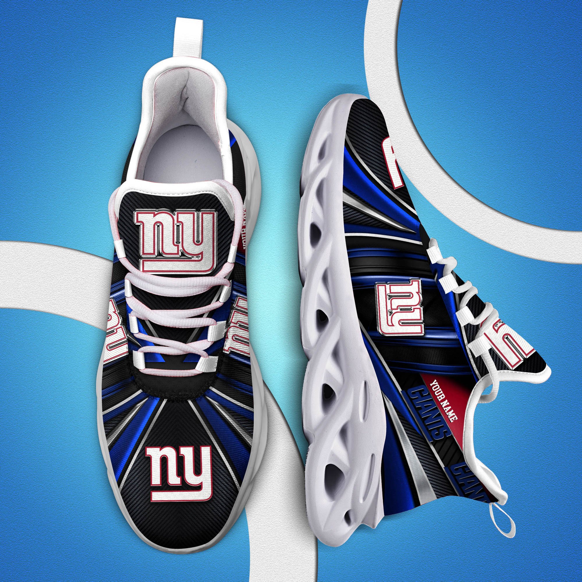 New York Giants White C Sneakers 2026 Version Personalized Your Name, Sport Team Sneakers, Sport Gifts PH892