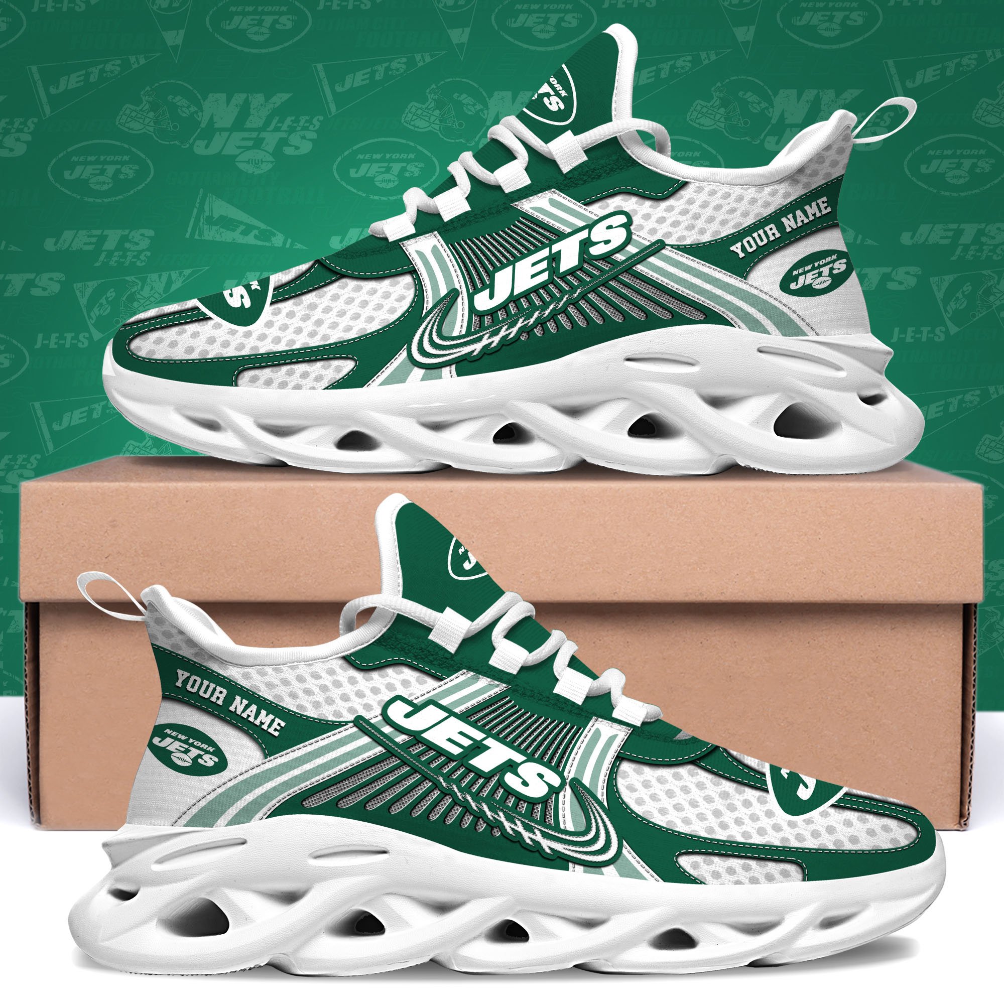 new york jets clunky sneakers custom your name sport sneakers for fans gifts for sport lovers gift for dad 7725 ovtty