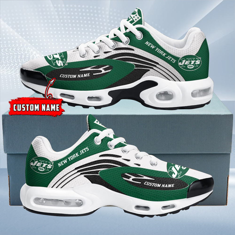 new york jets personalized name team logo mix colors wave line tn air max shoes air cushion sneakers 4394 iwfhe