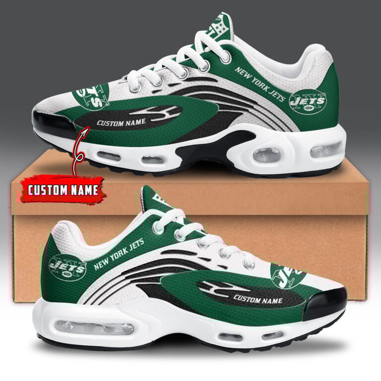 new york jets personalized name team logo mix colors wave line tn shoes air cushion sneakers 4576 lcmqh