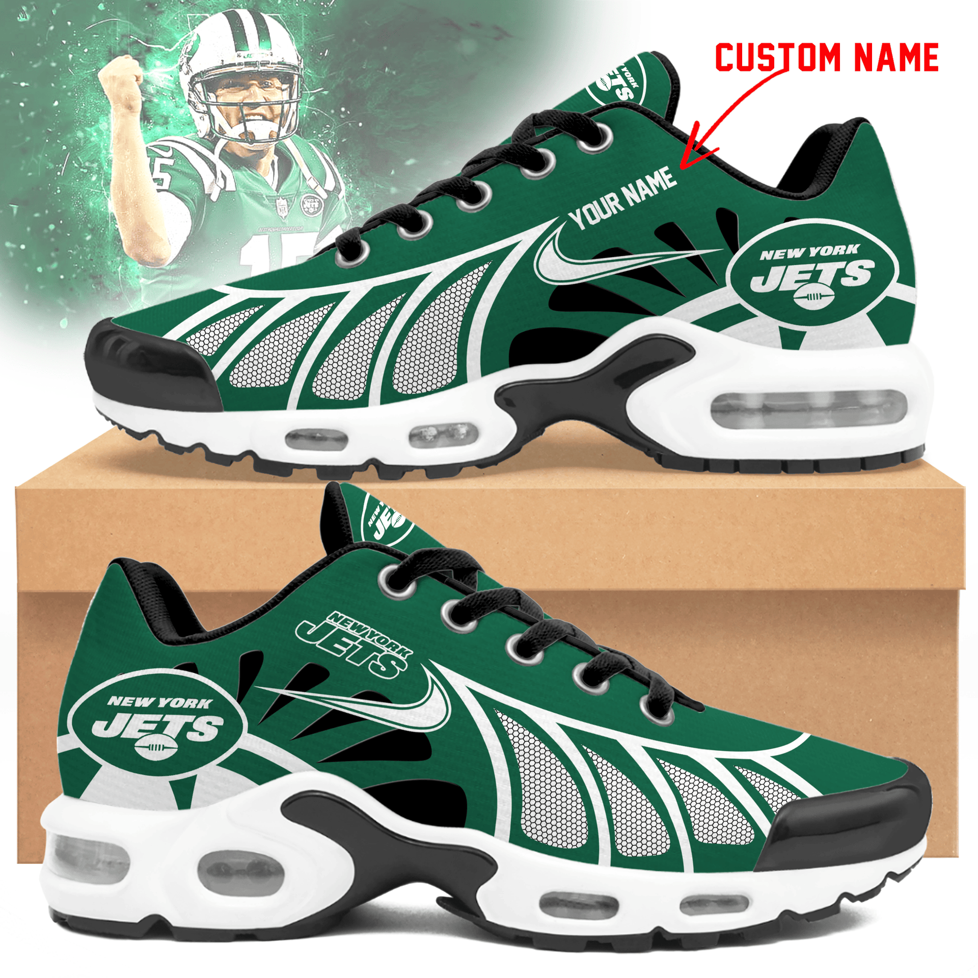 NEW YORK JETS UNISEX AIR MAX PLUS SNEAKERS