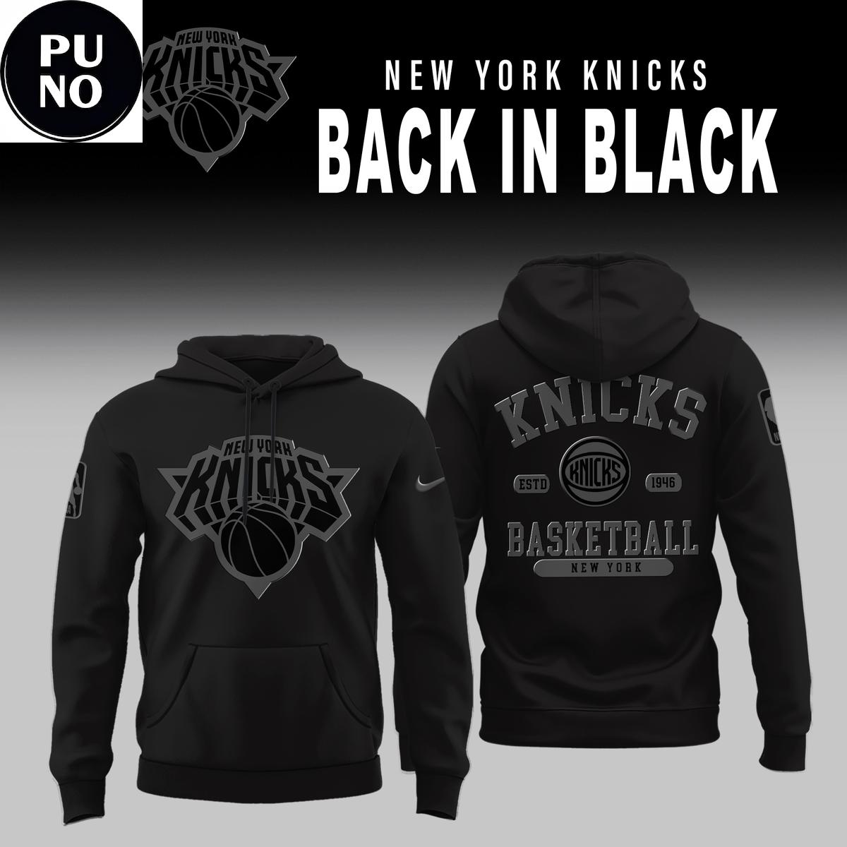 New York Knicks Back in Black 2026 Hoodie T-Shirt 