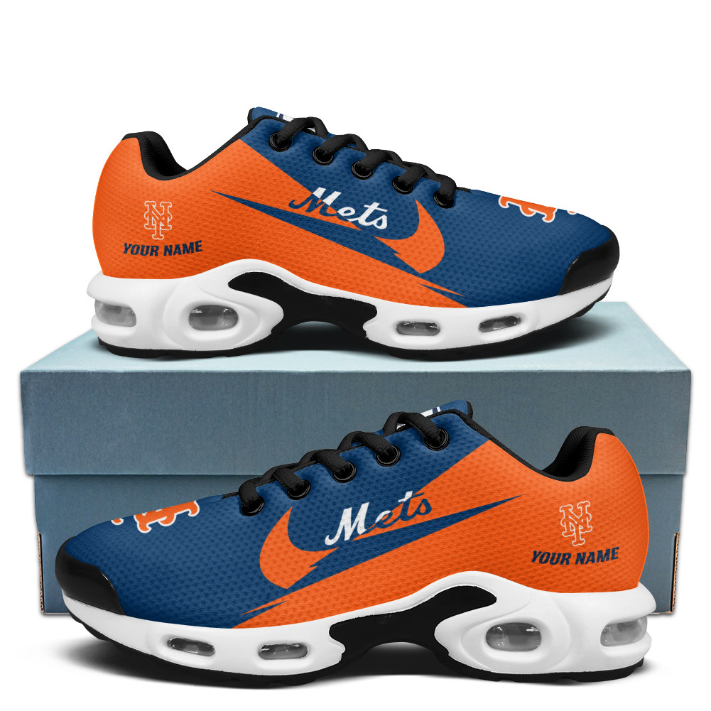 New York Mets Personalized Name Team Logo Wings Of God Pattern TN Air Max Shoes Air Cushion Sneakers