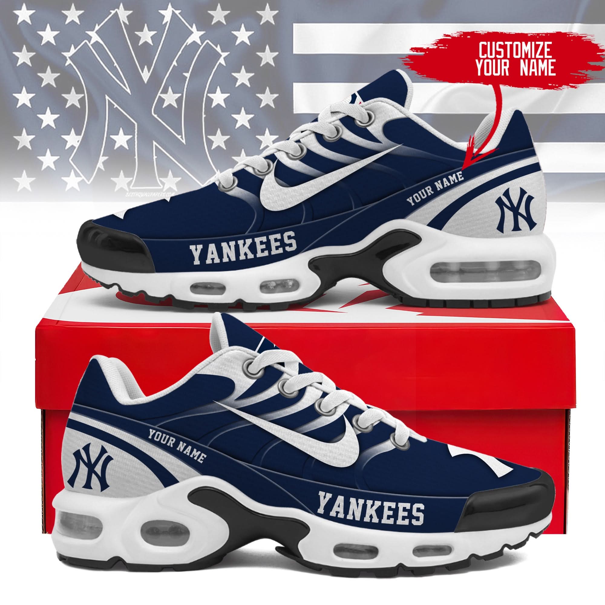New York Yankees Personalized Air Max Shoes 300525