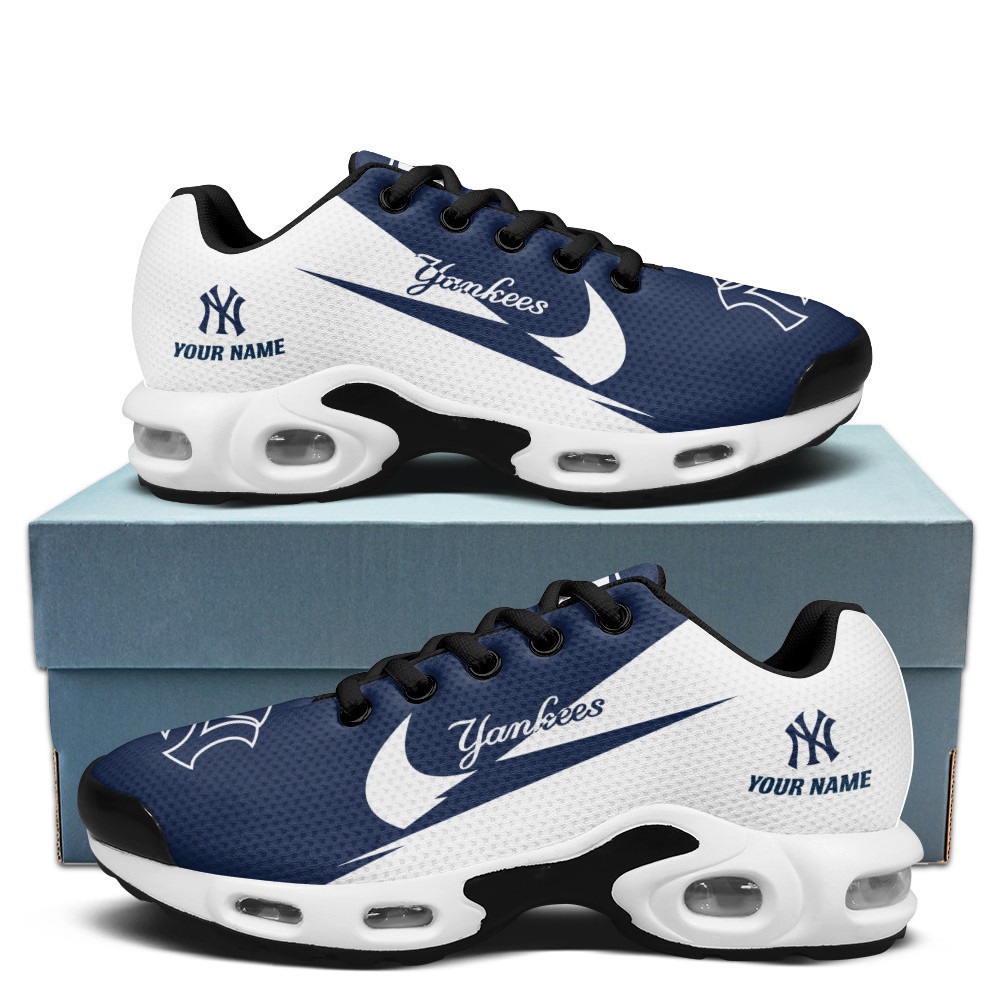 New York Yankees Personalized Name Team Logo Wings Of God Pattern TN Shoes Air Cushion Sneakers
