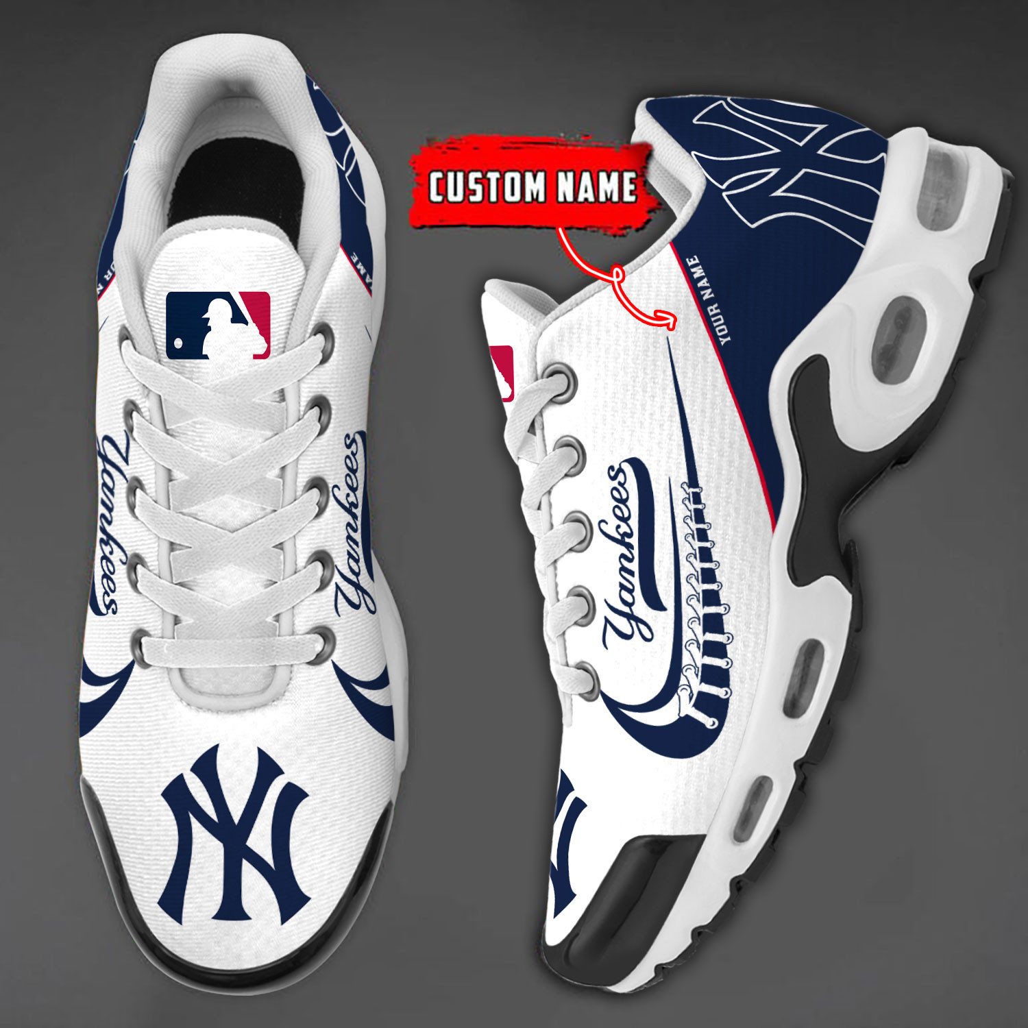 New York Yankees Team Logo Baseball God Wings Air Max Shoes Sneaker