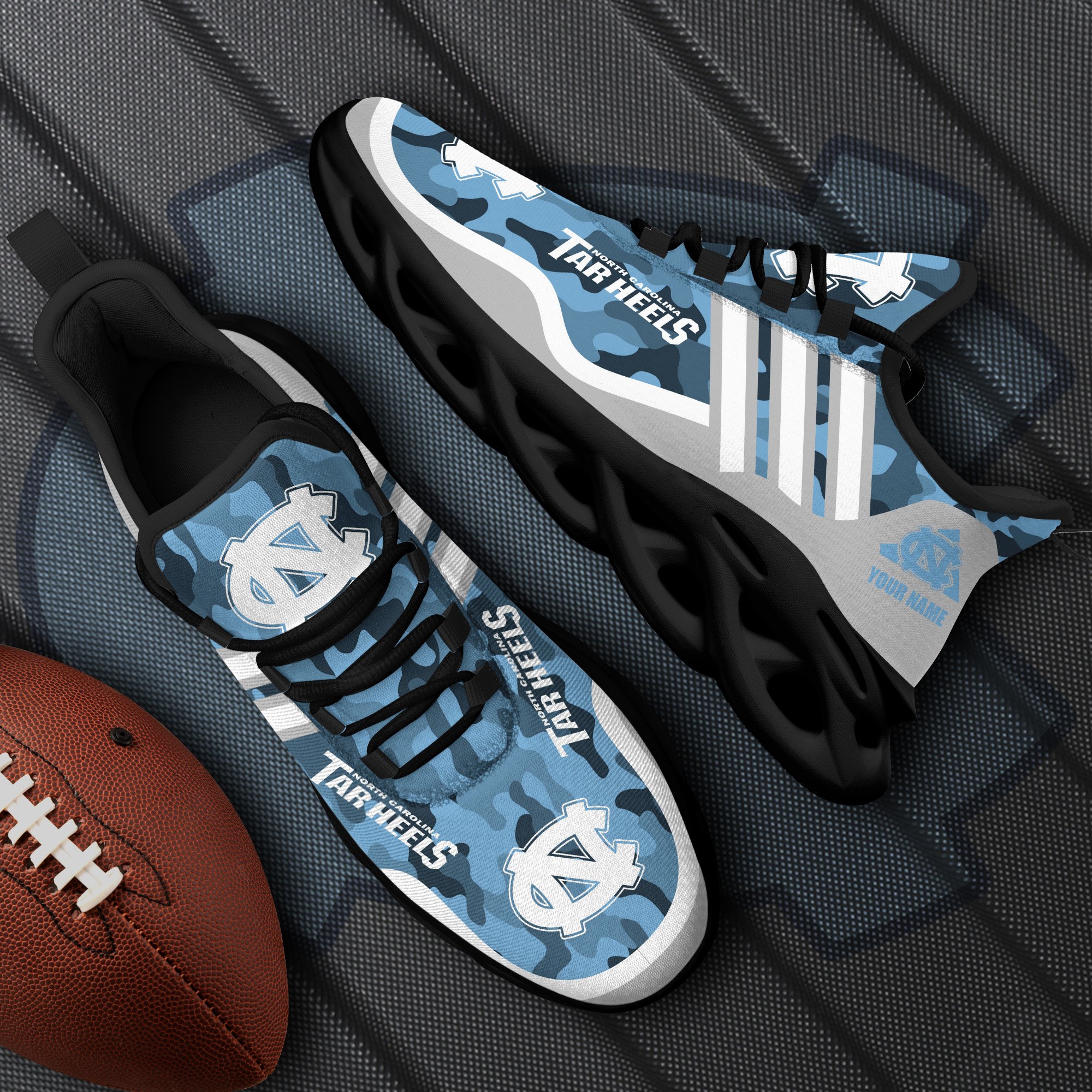 North Carolina Tar Heels Black Max Soul Shoes 2026 Versions Custom Name 466