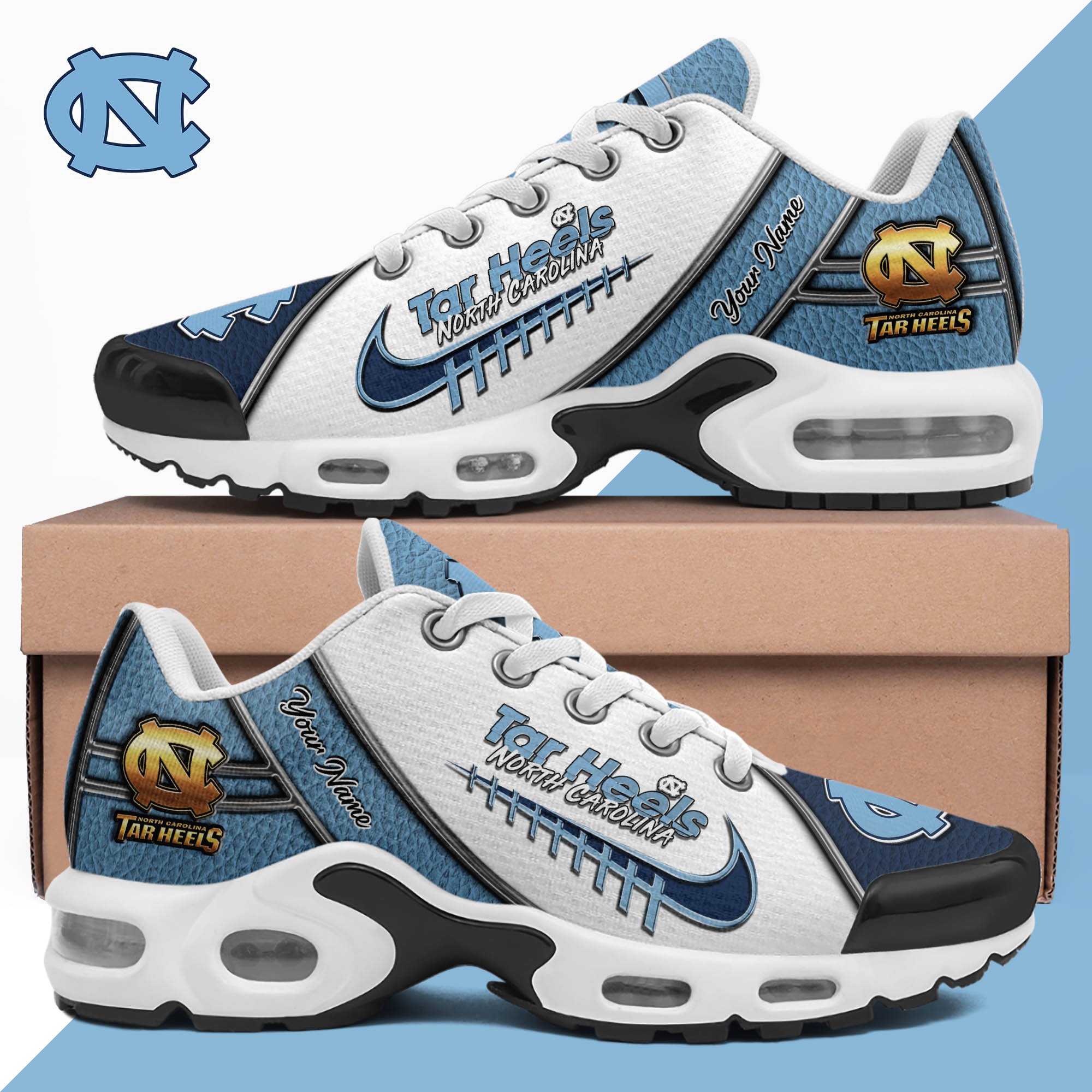north carolina tar heels tn shoes 2026 version custom your name football team shoes football shoes for fans sport gifts gifts for lovers ethy 6495