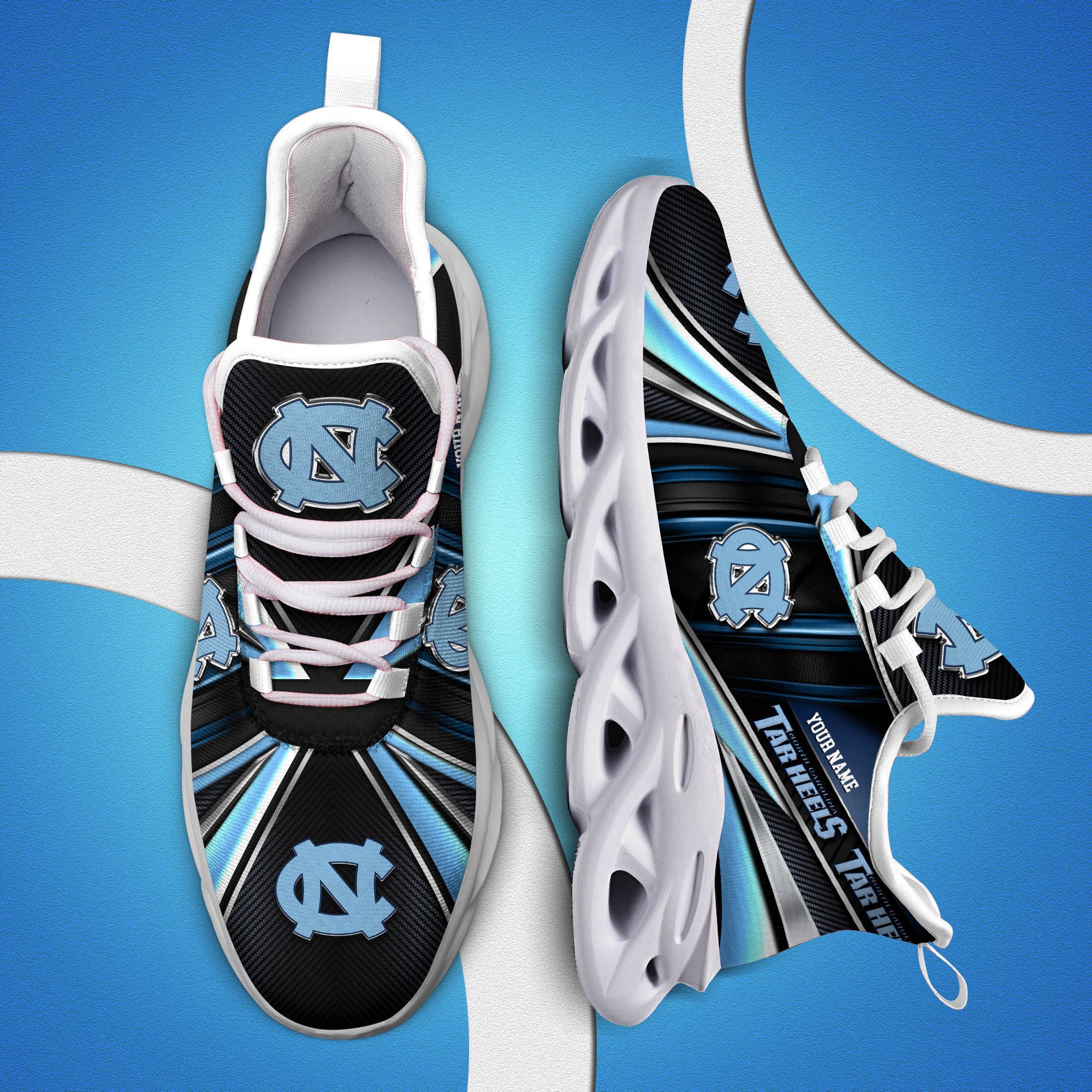 north carolina tar heels white c sneakers 2026 version personalized your name sport team sneakers sport gifts ph892 9334 6naij